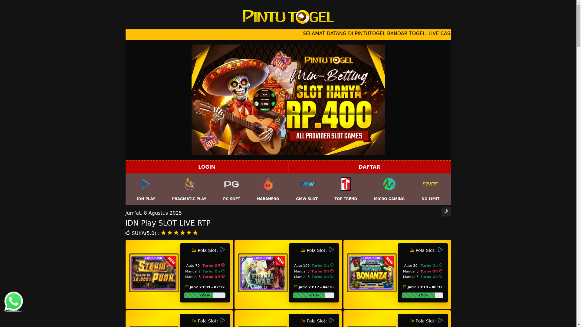 website screenshot of https://rtpgacorkalimax.pages.dev/
