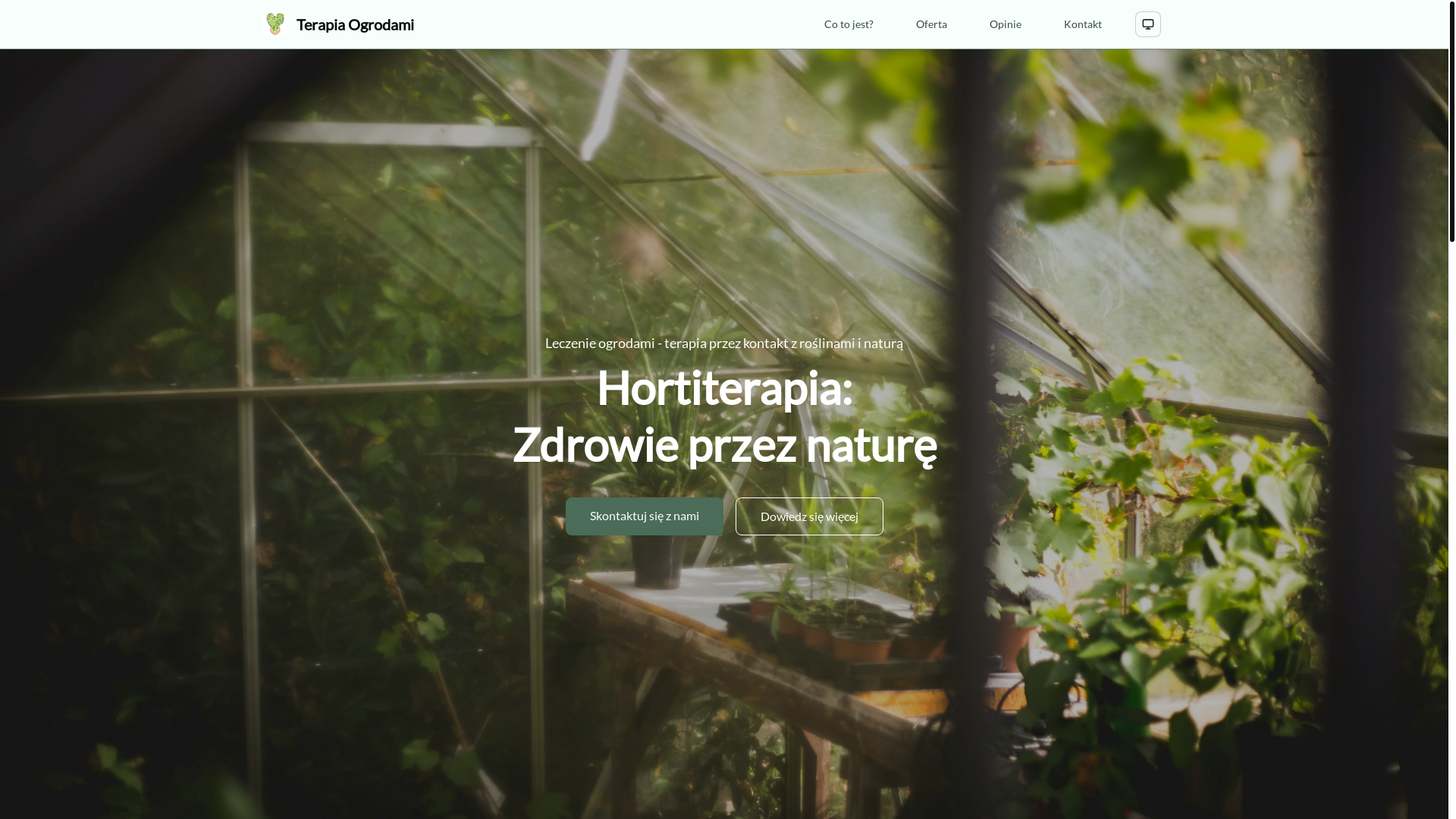 website screenshot of https://terapiaogrodami.pl/