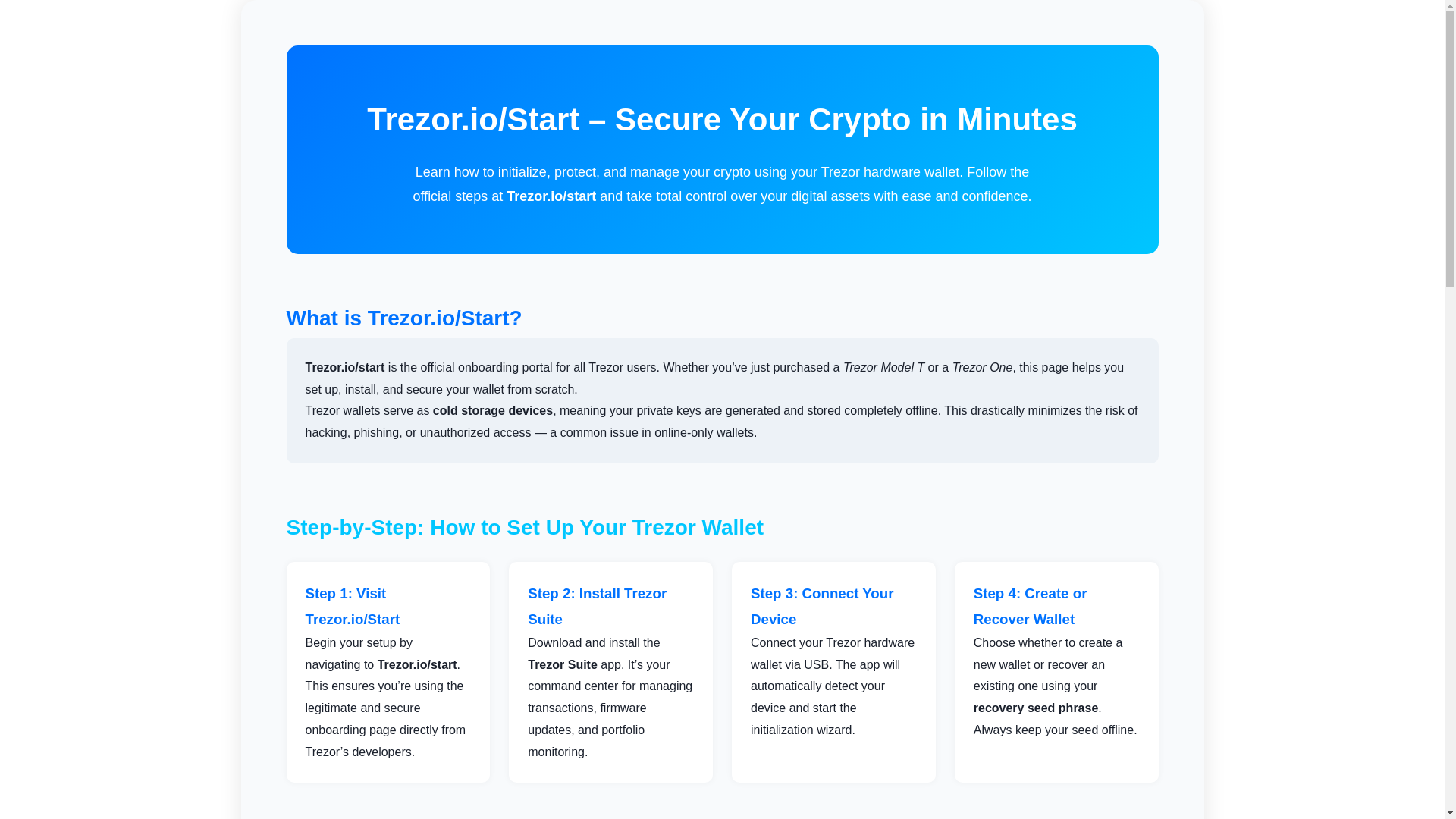 website screenshot of https://iostart-trezorus.pages.dev/