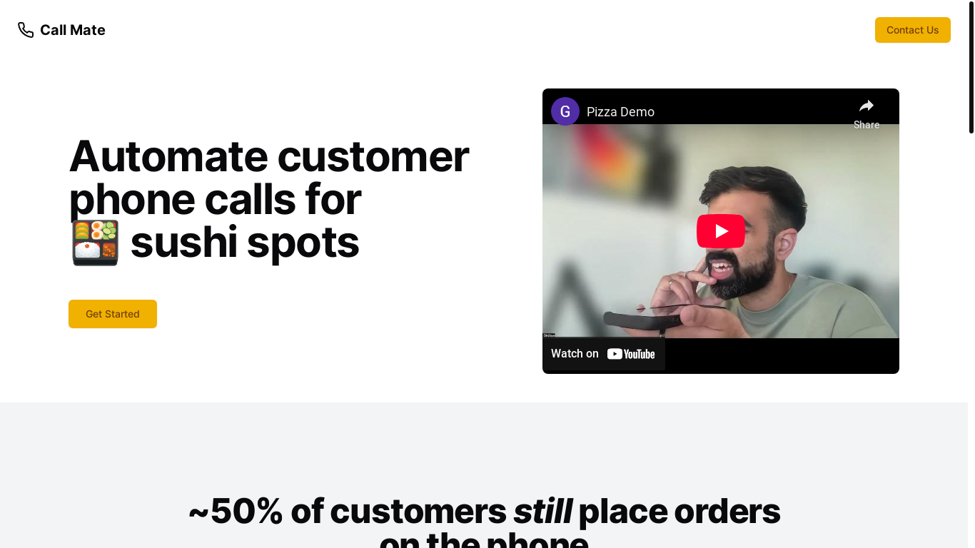 website screenshot of https://getpieline.com/