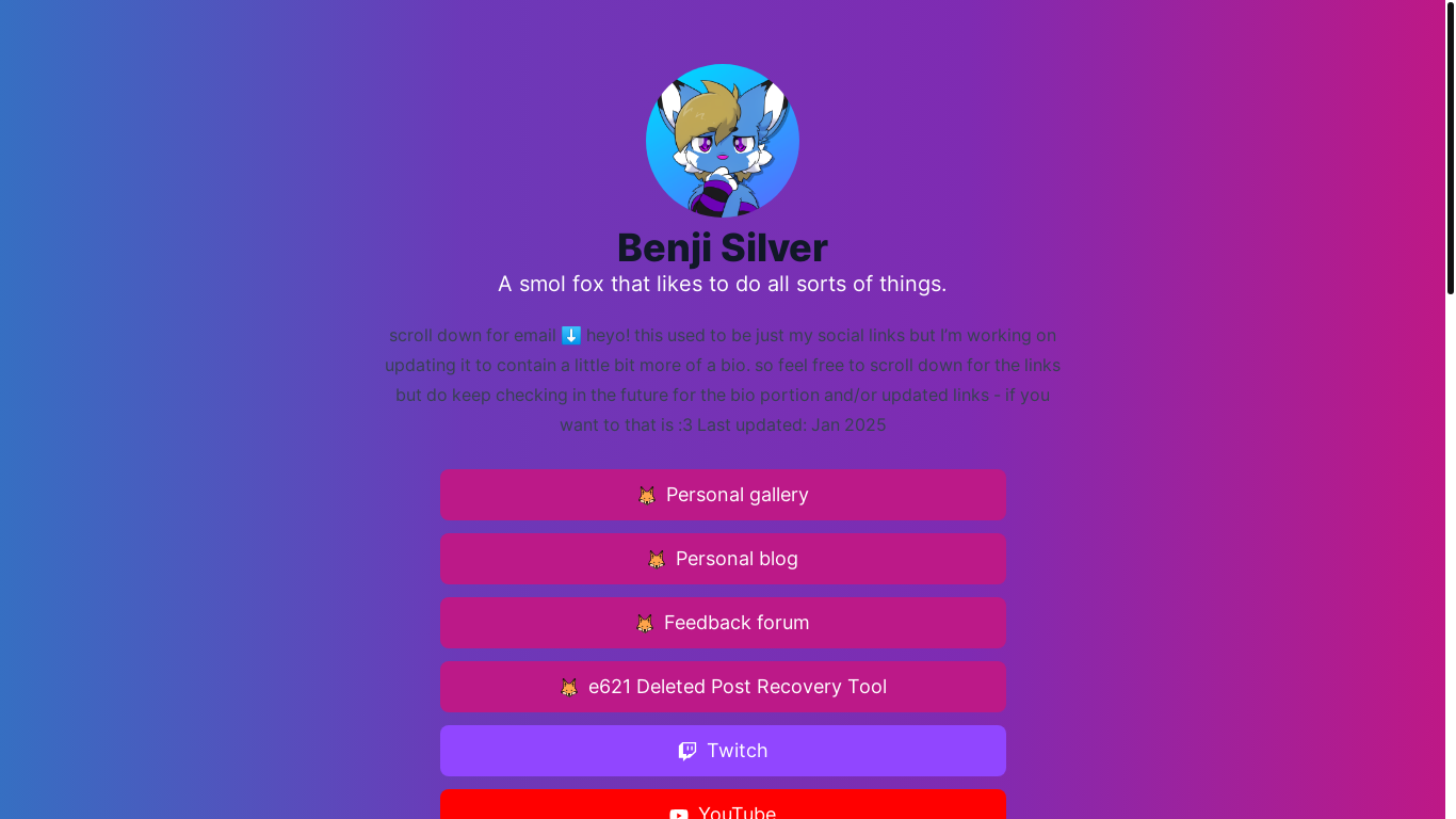 website screenshot of https://bio-benjifox-gay.pages.dev/