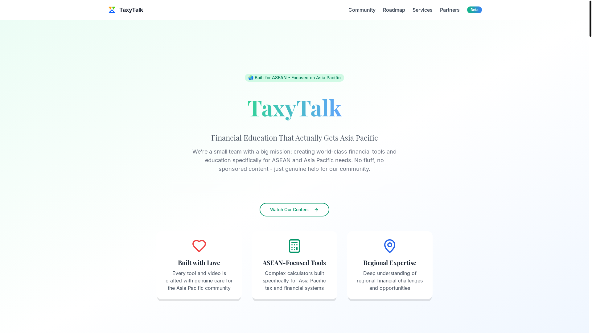 website screenshot of https://taxytalk.com/