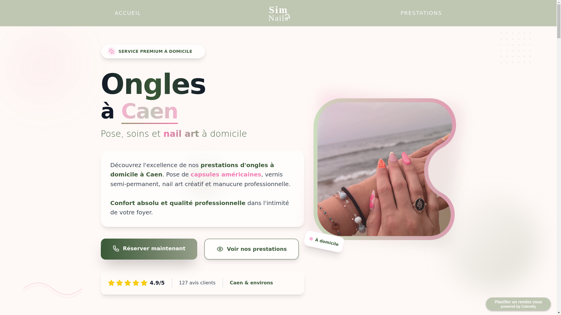 website screenshot of https://simnails.fr/
