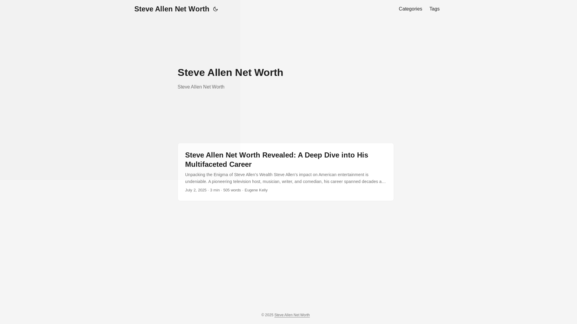 website screenshot of https://steve-allen-net-worth.pages.dev/