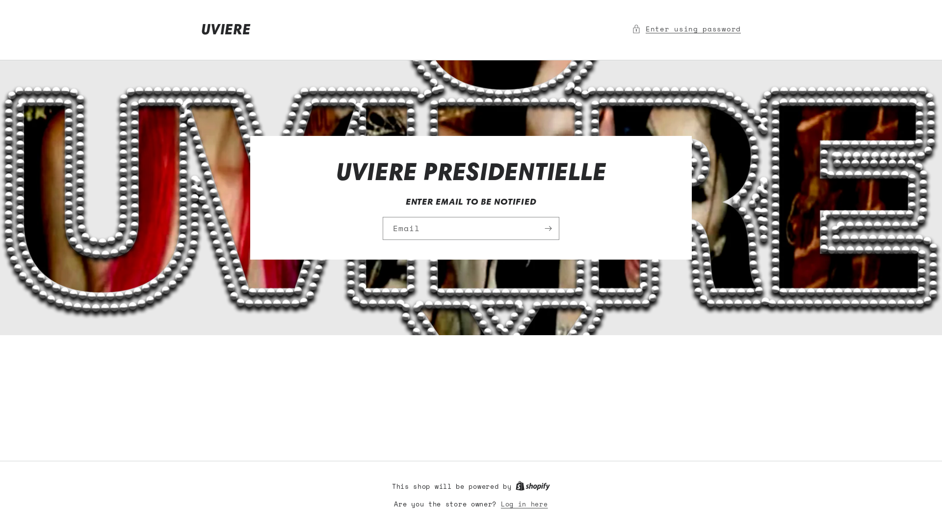 website screenshot of https://uviere.store/