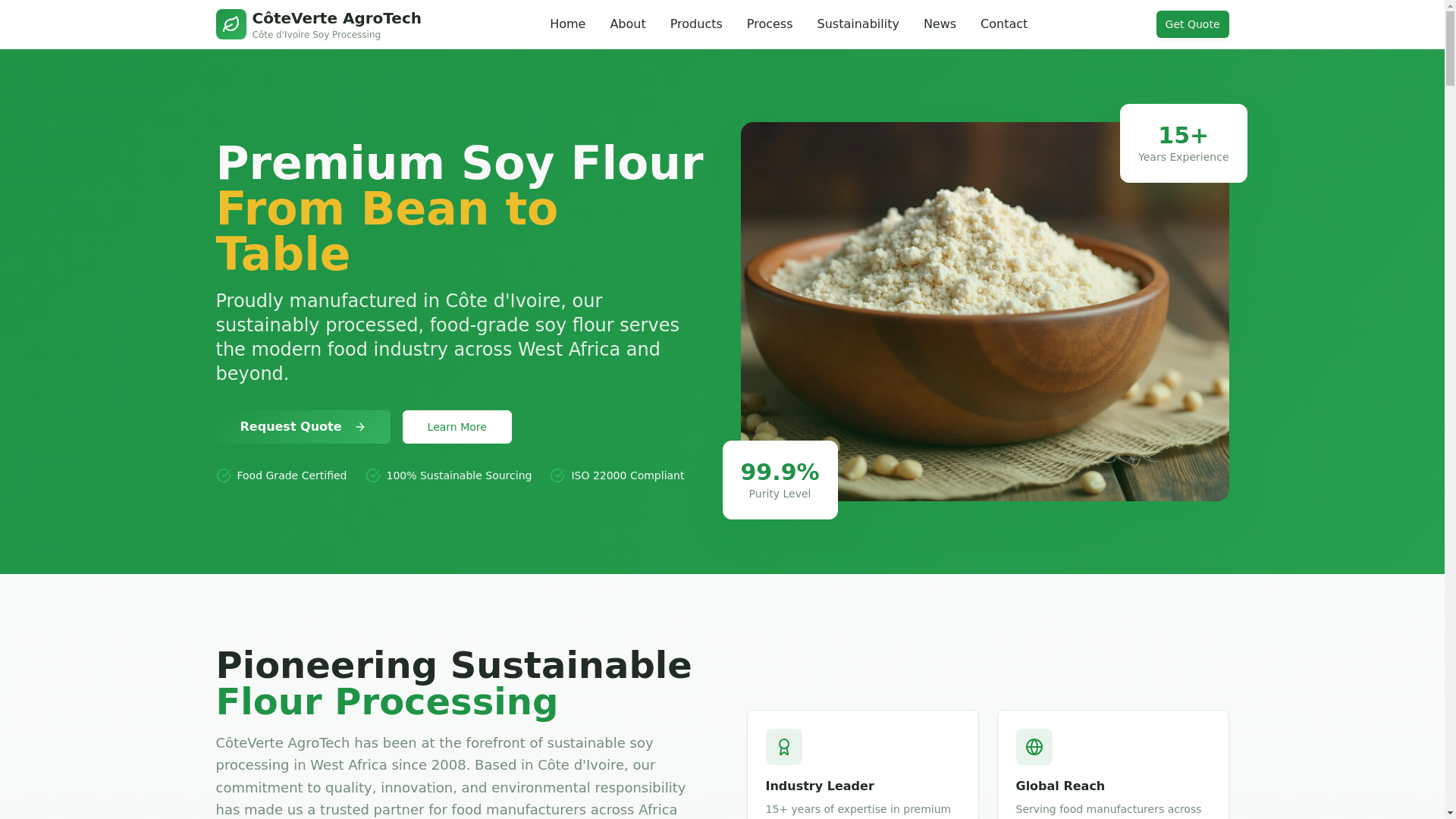 website screenshot of https://coteverte-agrotech.com/