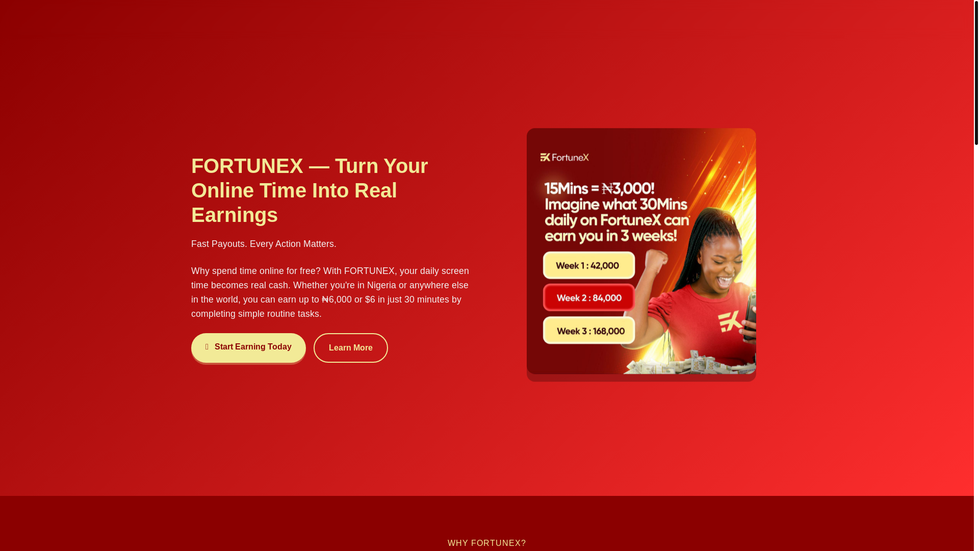 website screenshot of https://fortunexverified.com.ng/