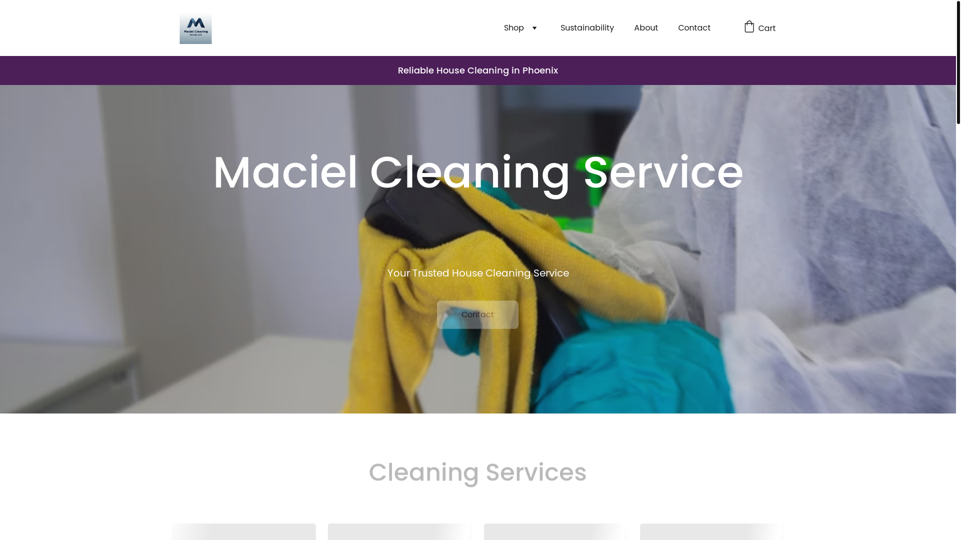 website screenshot of https://macielcleaningservice.store/