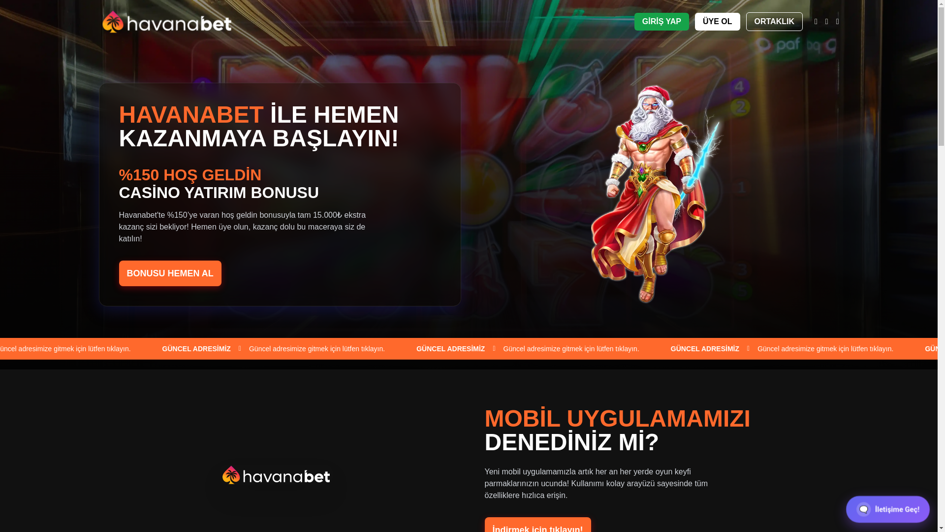 website screenshot of https://havanabetgiris.org/