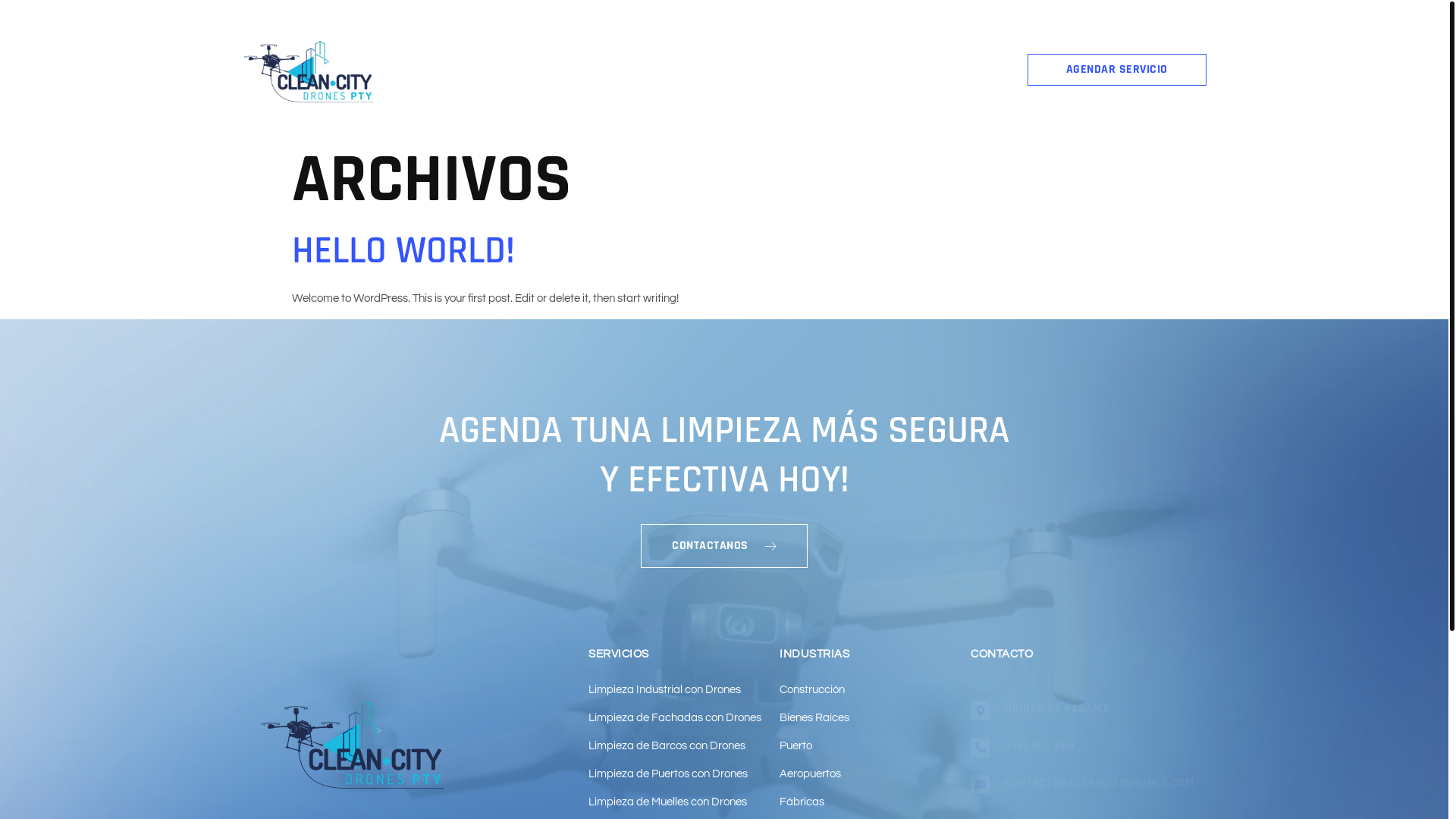 website screenshot of https://cleancitydrones.com/