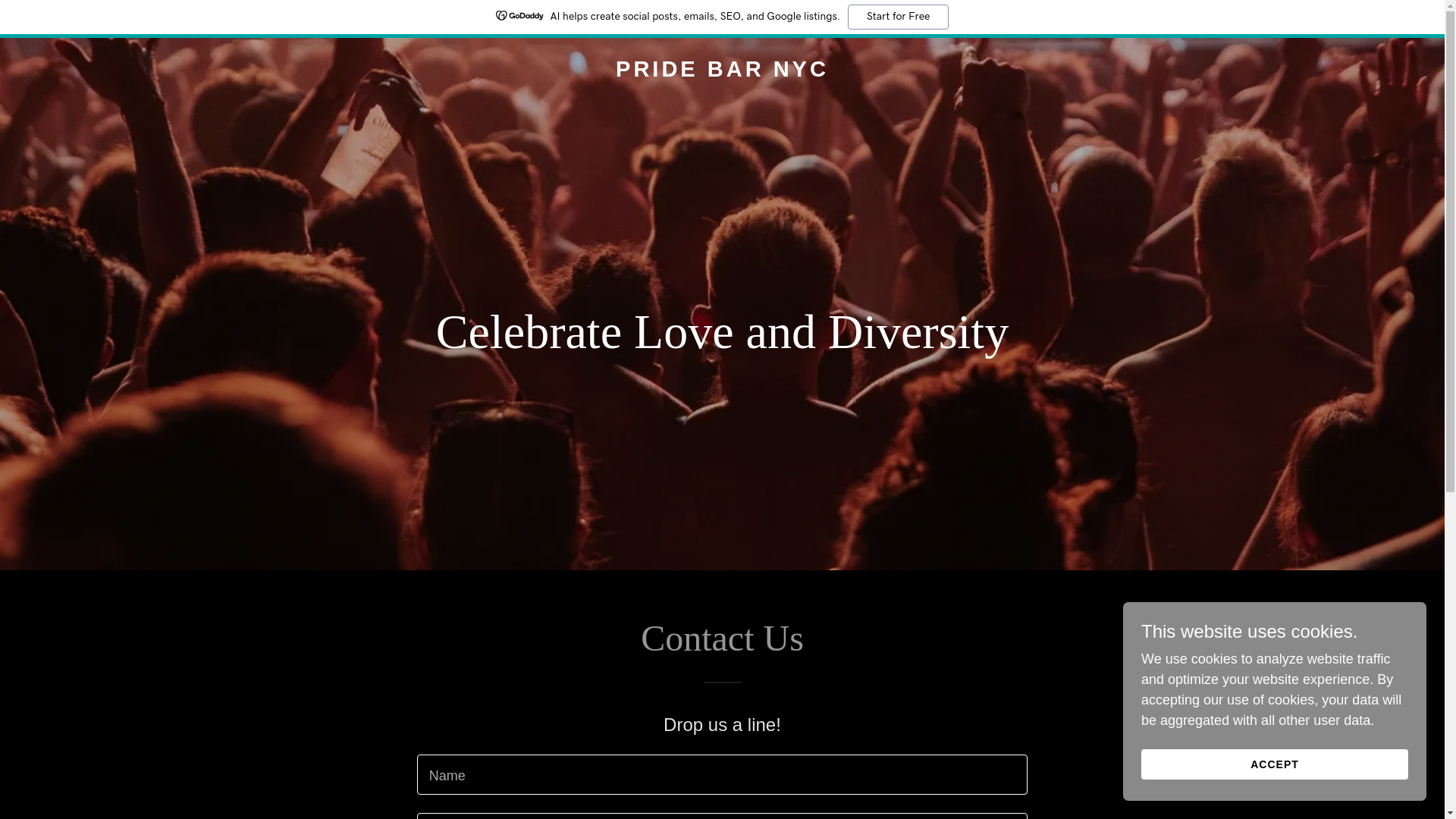 website screenshot of https://pridebarnyc.com/