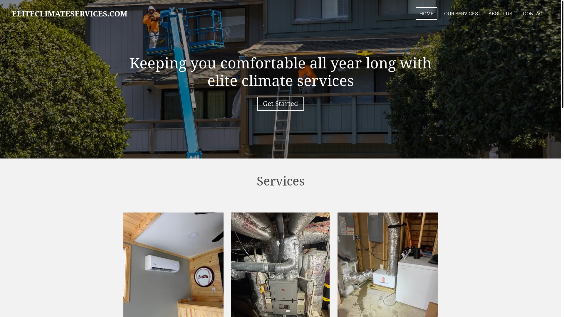 website screenshot of https://eliteclimateservices.com/