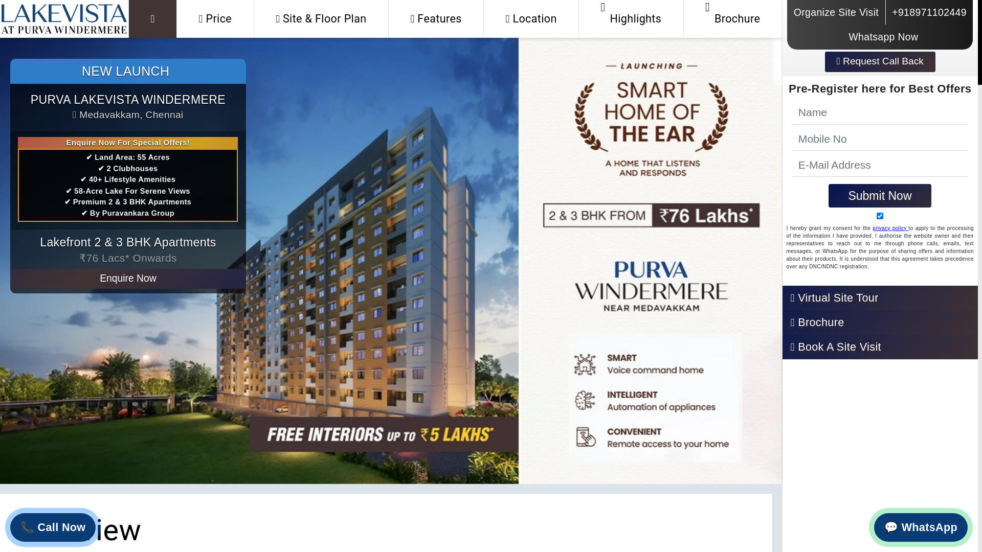 website screenshot of https://purvalakevistawindermere.site/
