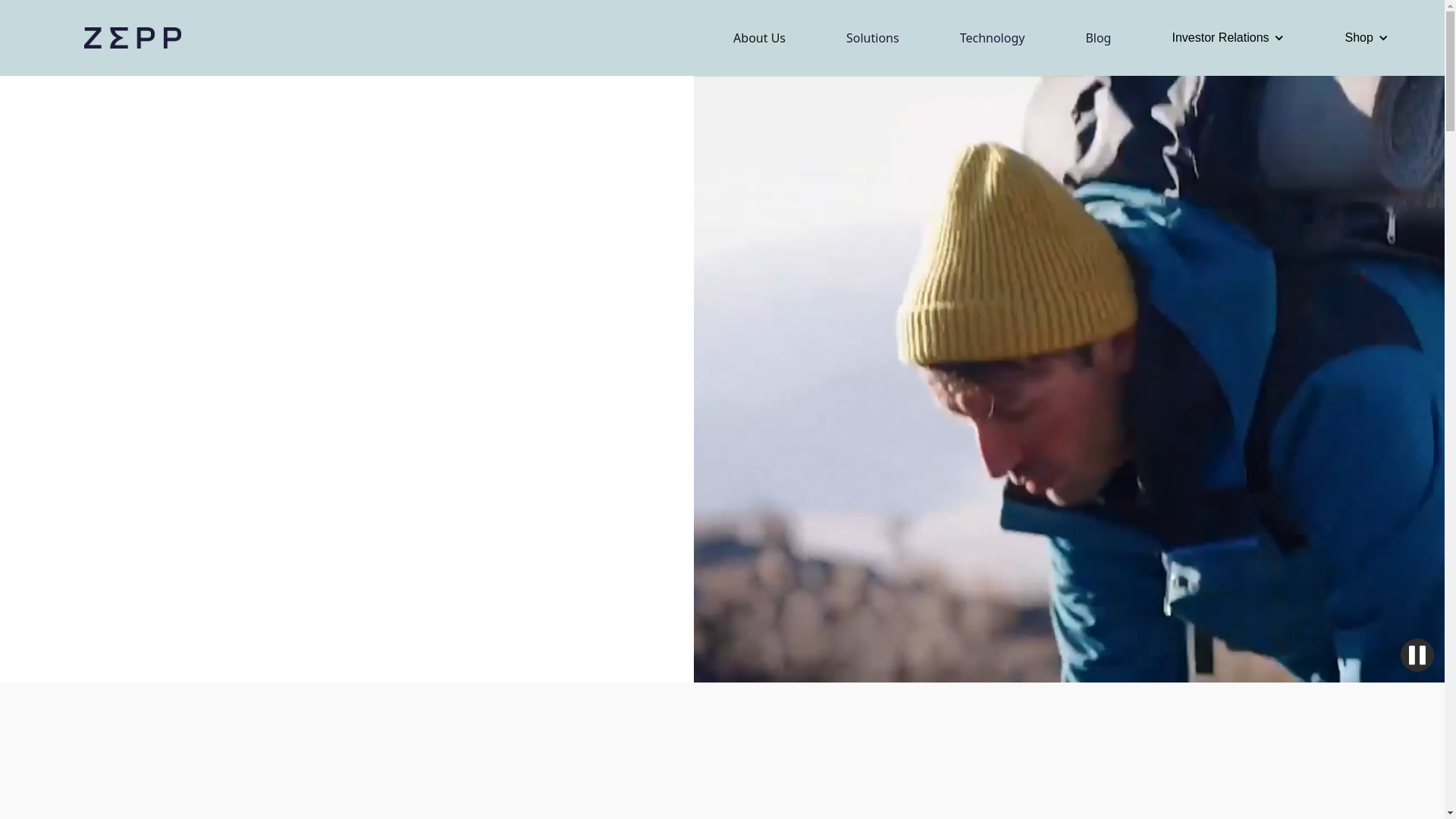 website screenshot of https://zepp.com