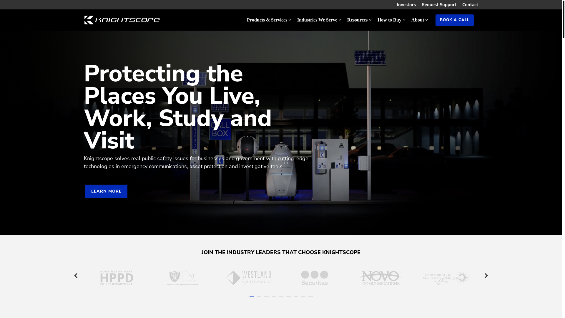 website screenshot of https://knightscopeconnect.com/