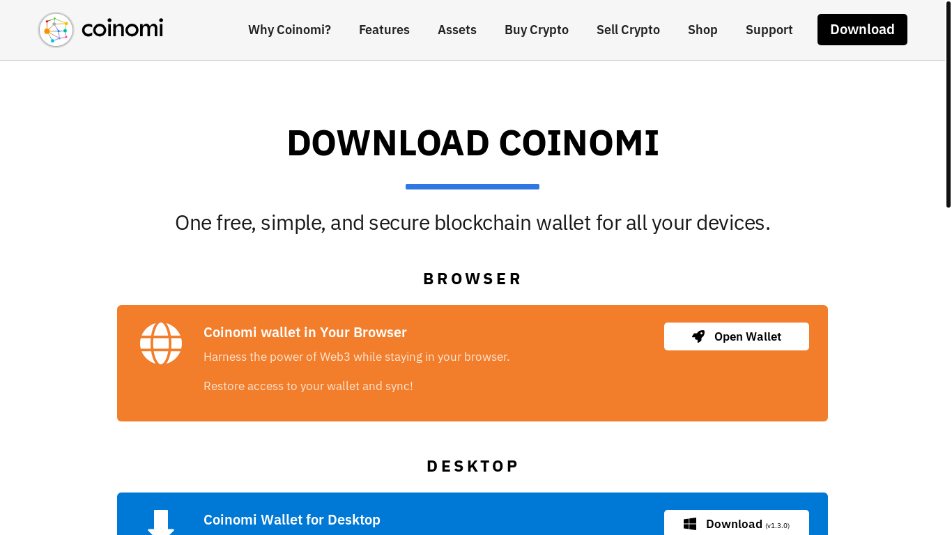 website screenshot of https://co1nomi.com/