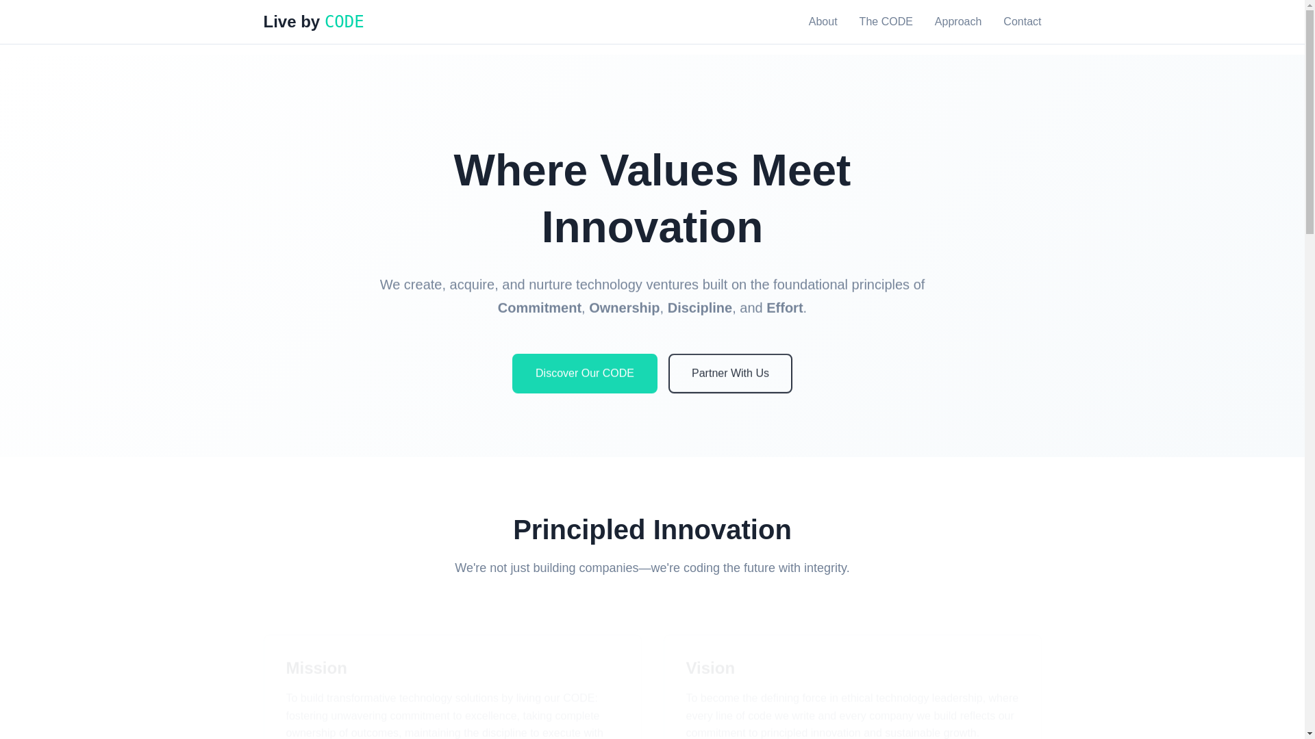 website screenshot of https://livebycode-io.pages.dev/