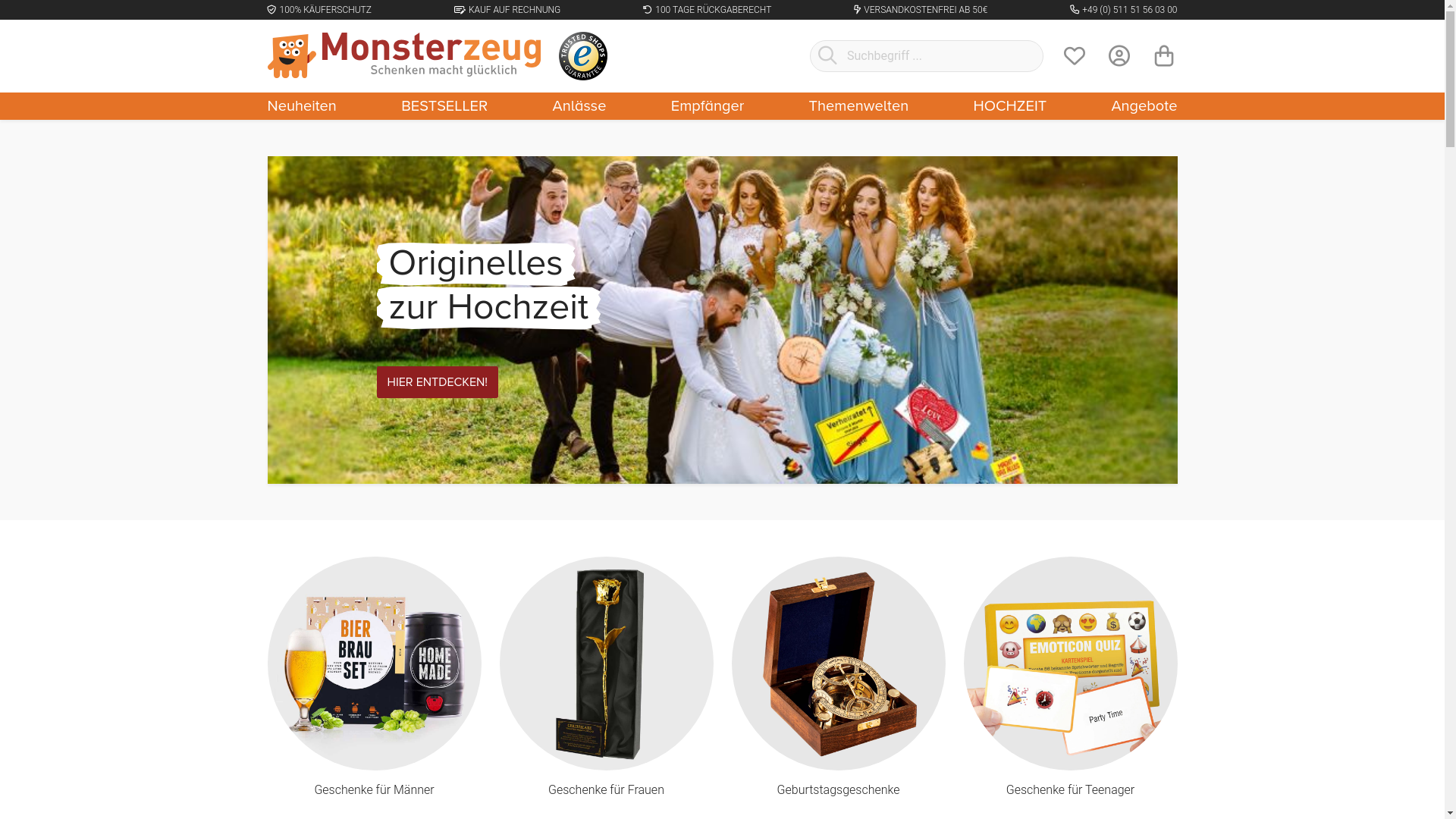 website screenshot of https://monster-zeugs.de/