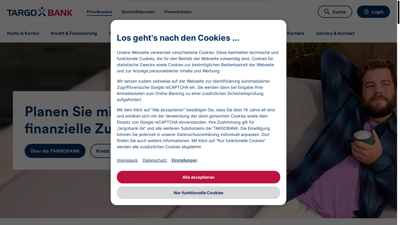 website screenshot of https://www.targobank.de/
