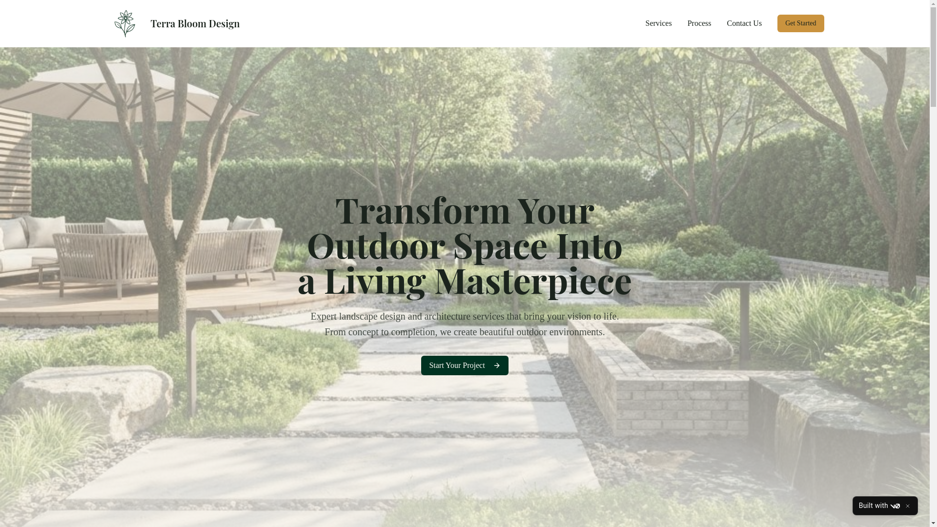 website screenshot of https://terrabloomdesign.com/