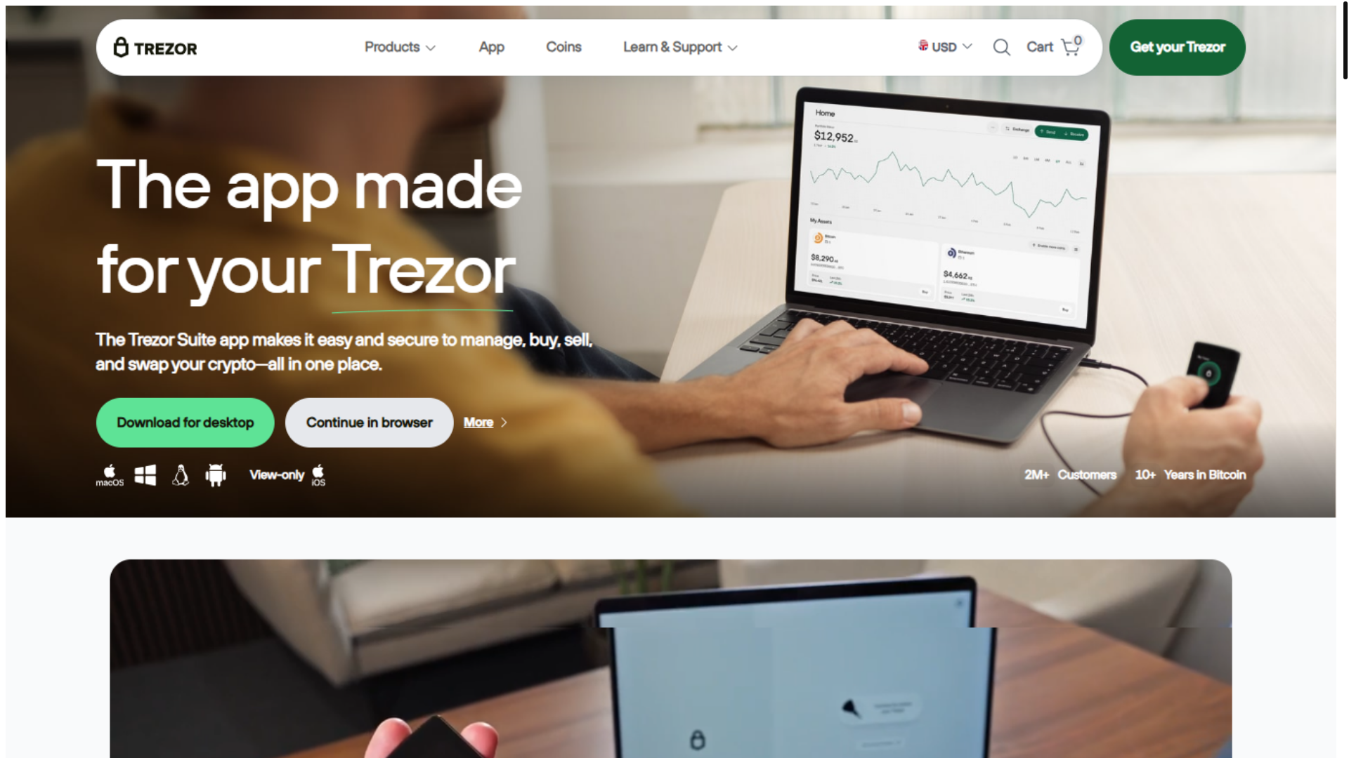 website screenshot of https://portal-trezorsuite-eng.pages.dev/