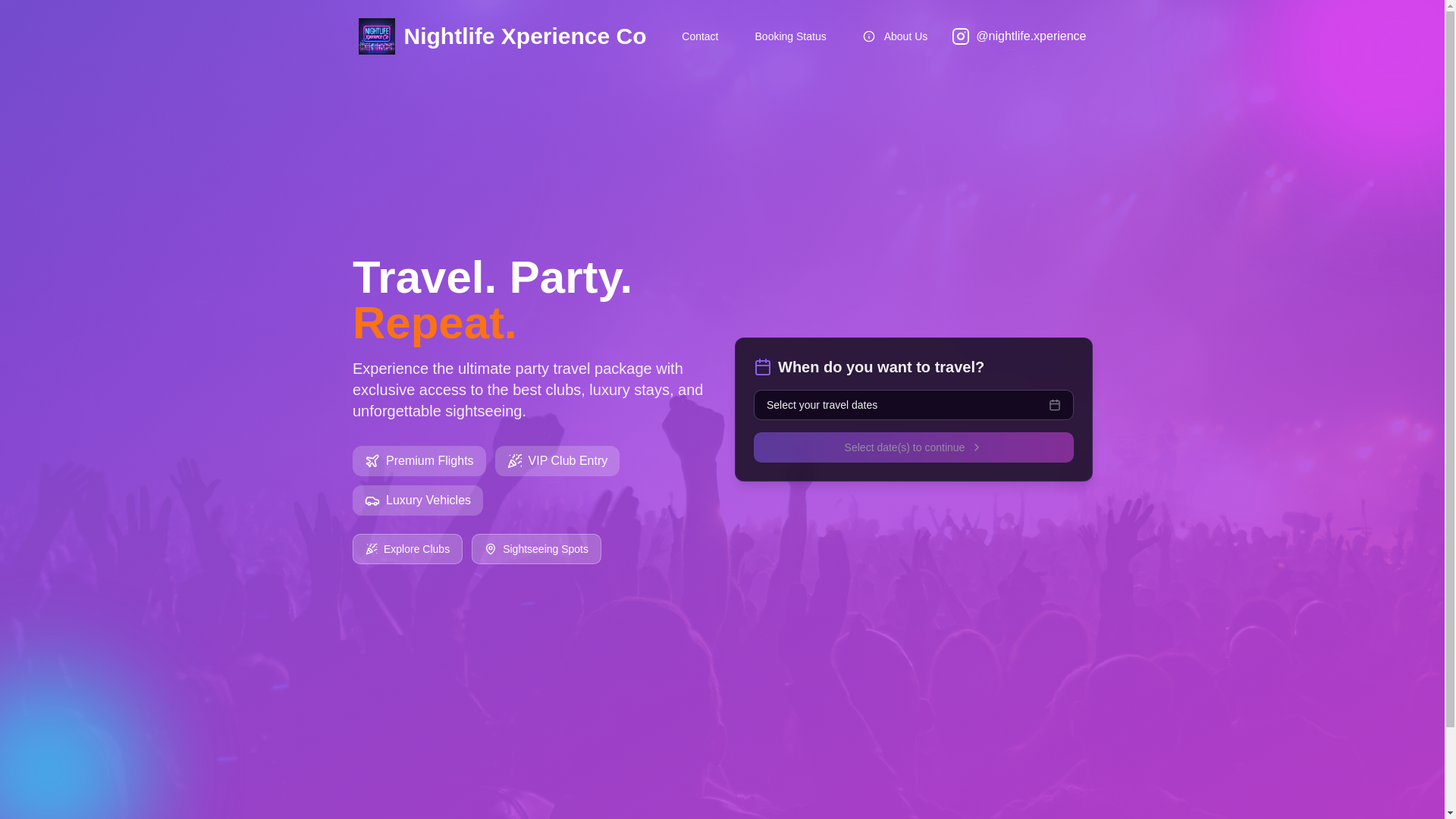 website screenshot of https://night-light-xperience-client.pages.dev/