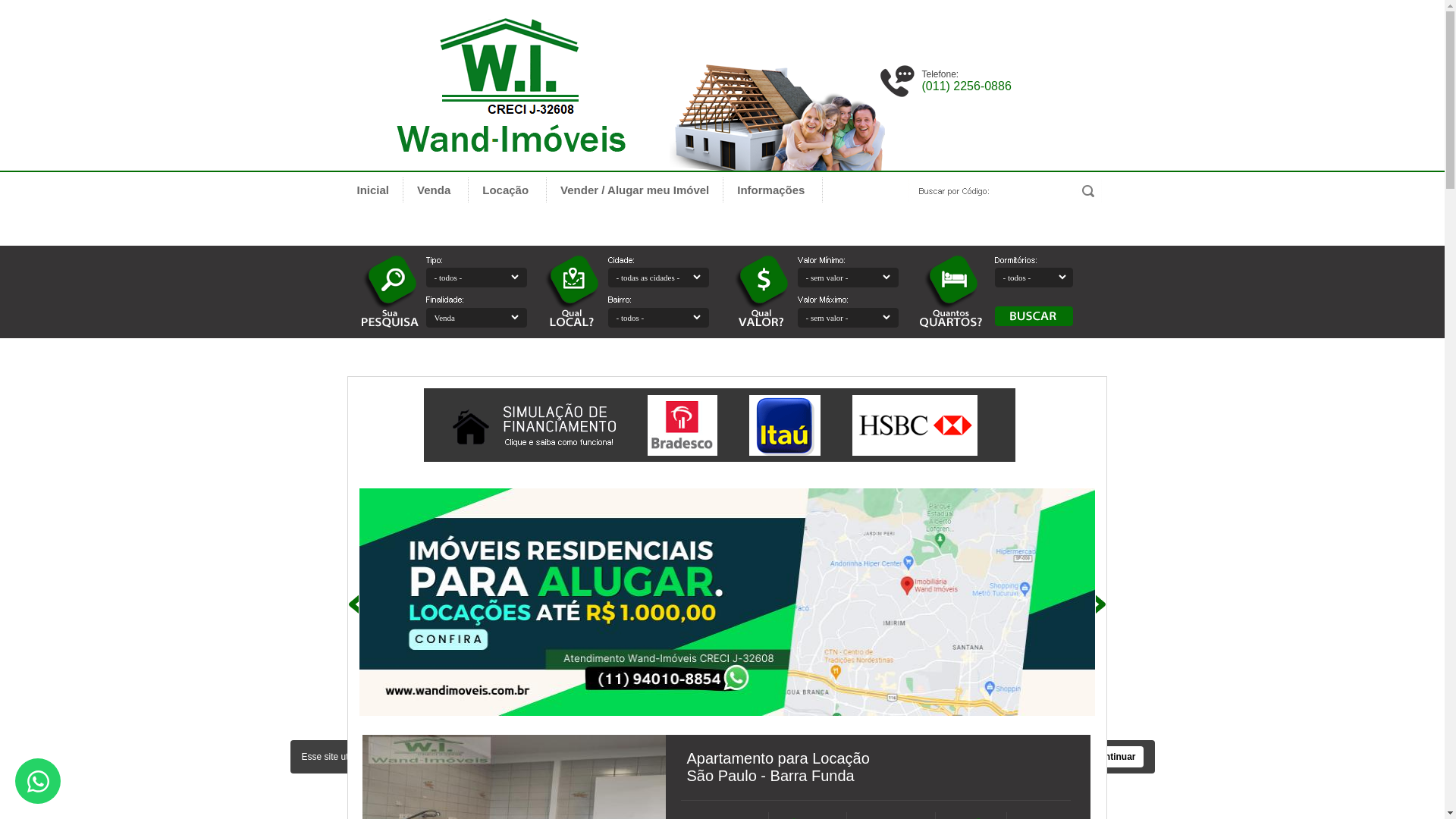 website screenshot of https://www.wandimoveis.com.br/