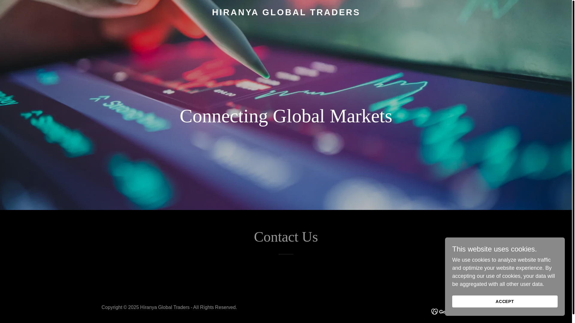 website screenshot of https://hirranyahglobaltraders.com/