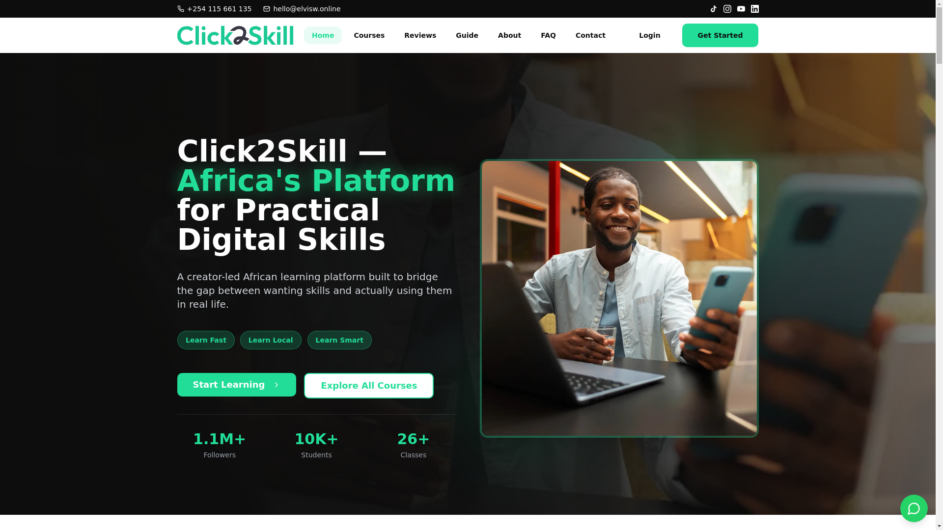 website screenshot of https://click2skill.com/