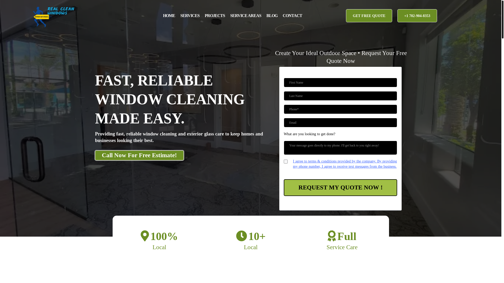 website screenshot of https://realcleanwindowslv.com/