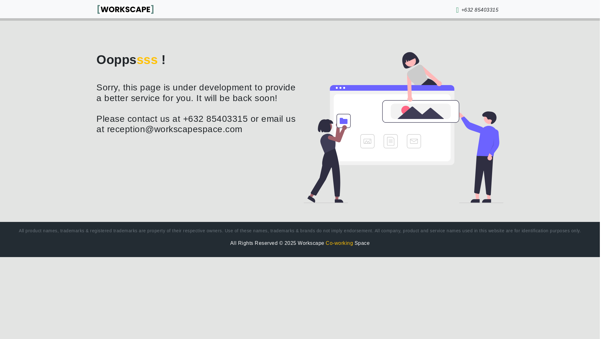 website screenshot of https://workscapespace.com/