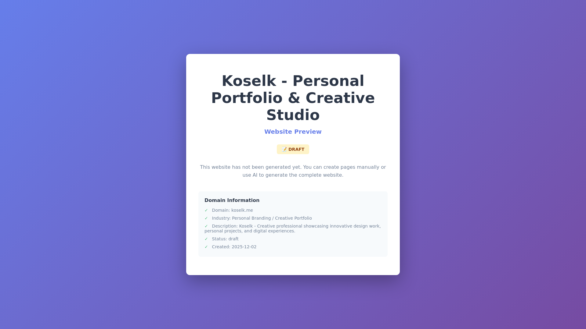 website screenshot of https://koselk.me/