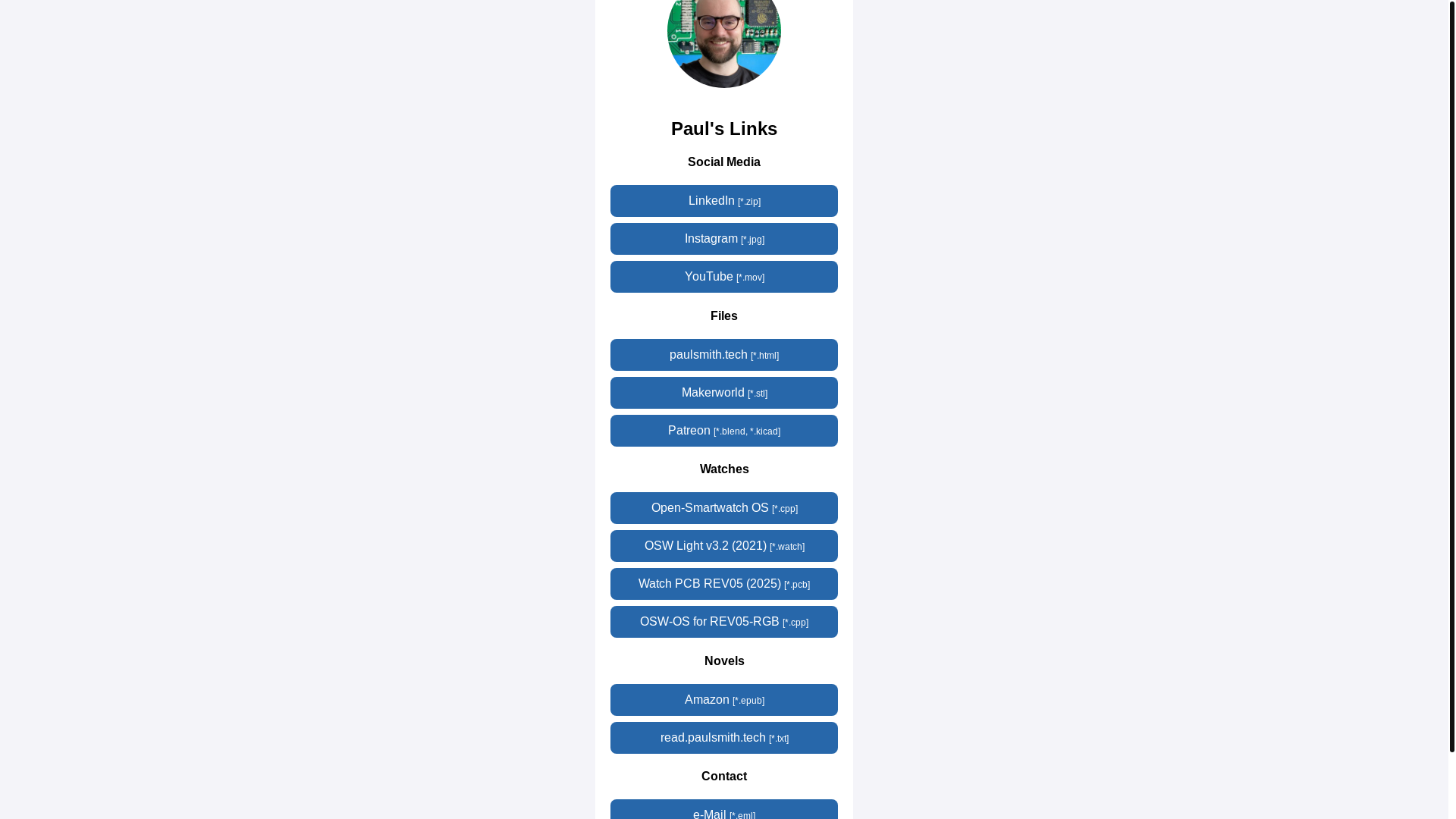 website screenshot of https://links-paulsmithtech.pages.dev/
