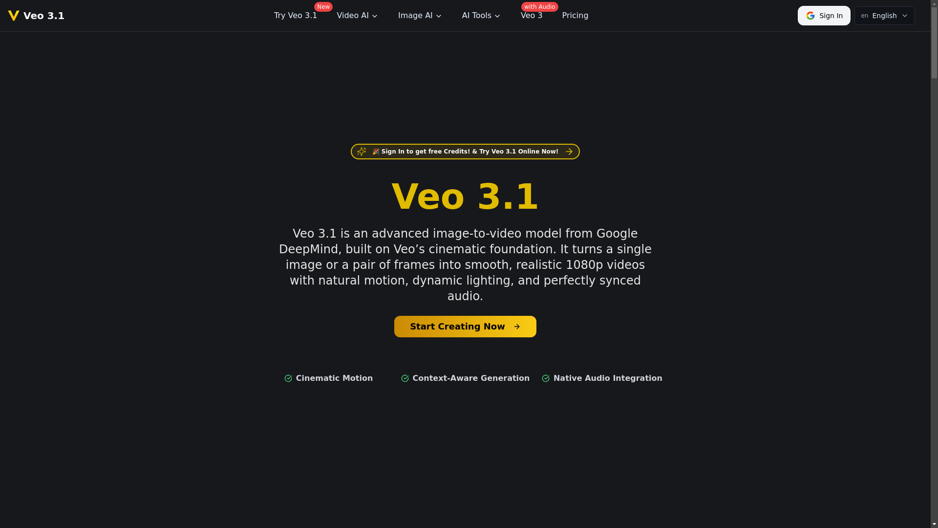 website screenshot of https://veo31.pages.dev/