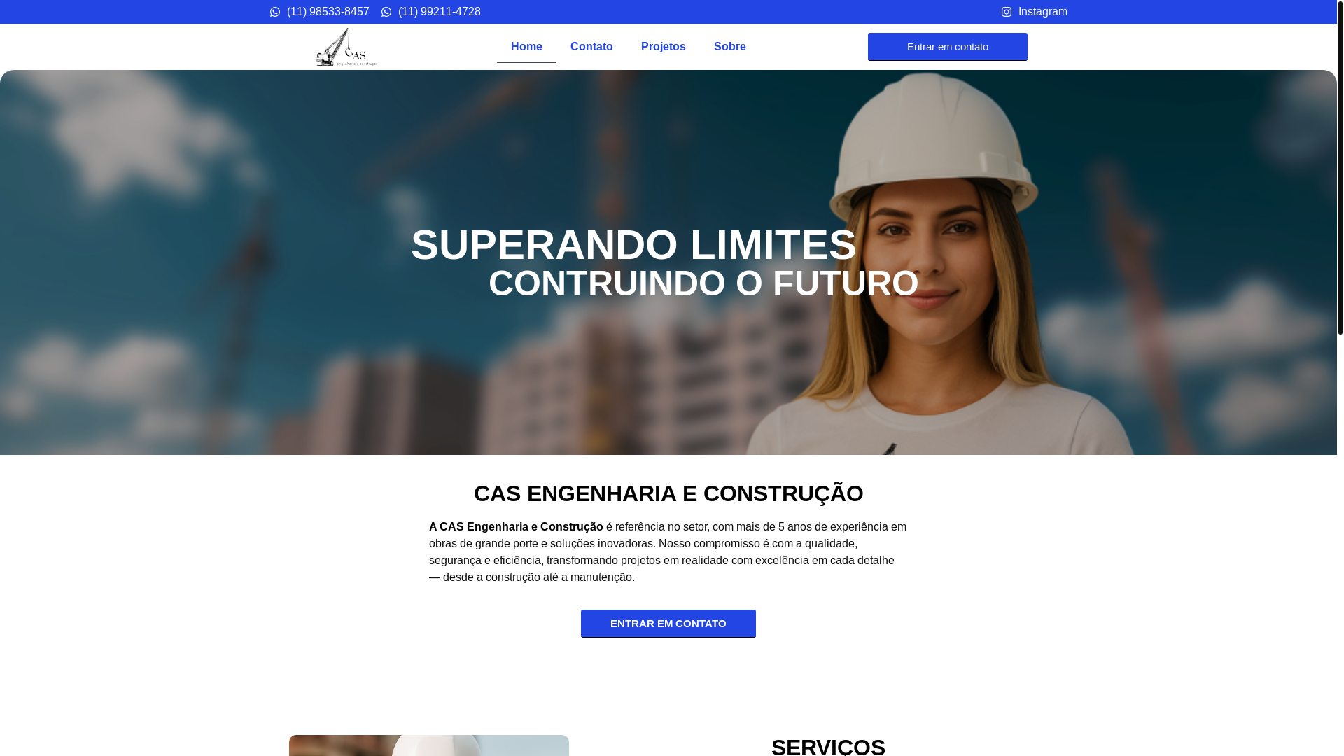 website screenshot of https://engenhariacas.com.br/