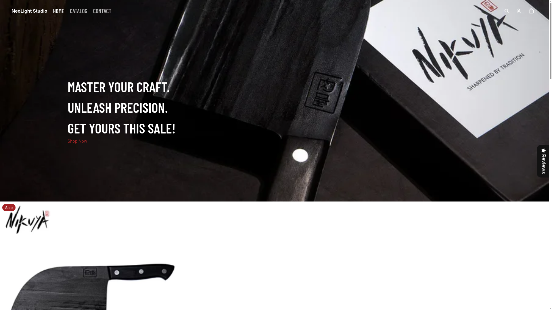 website screenshot of https://nikuyablades.com/
