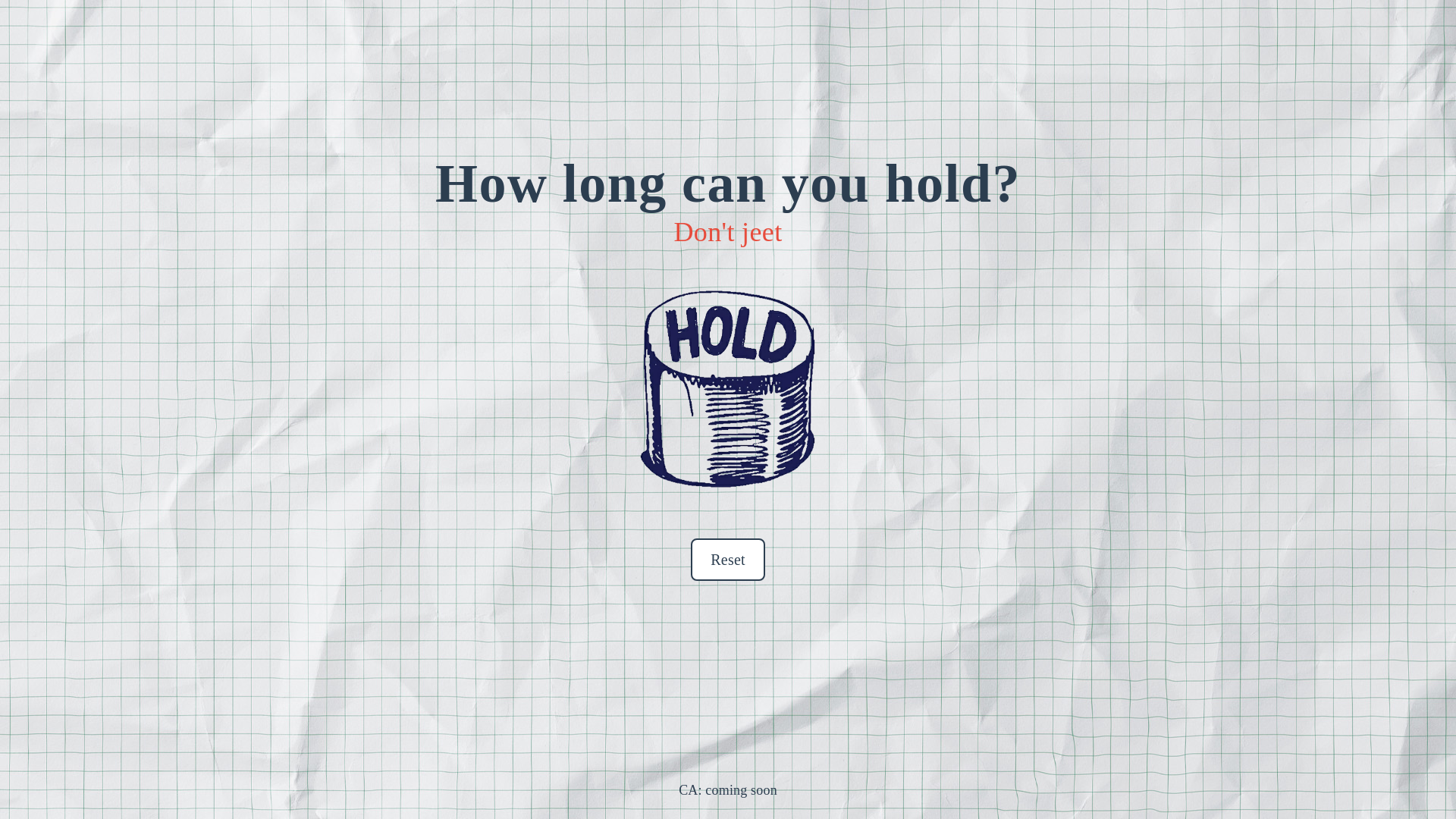 website screenshot of https://howlongcanyouhold.xyz/