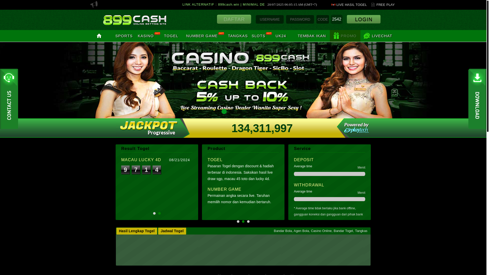 website screenshot of https://agen899cash.org/