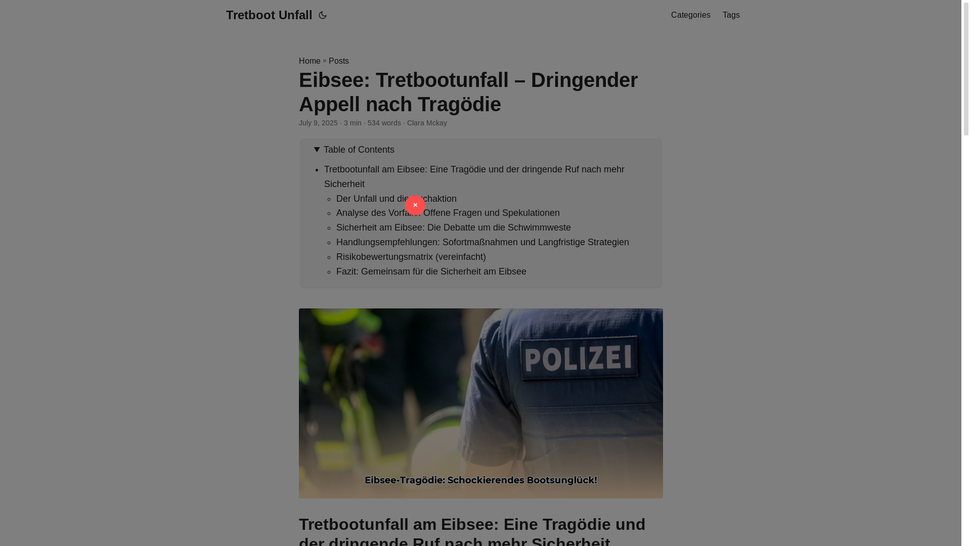 website screenshot of https://tretboot-unfall.pages.dev/