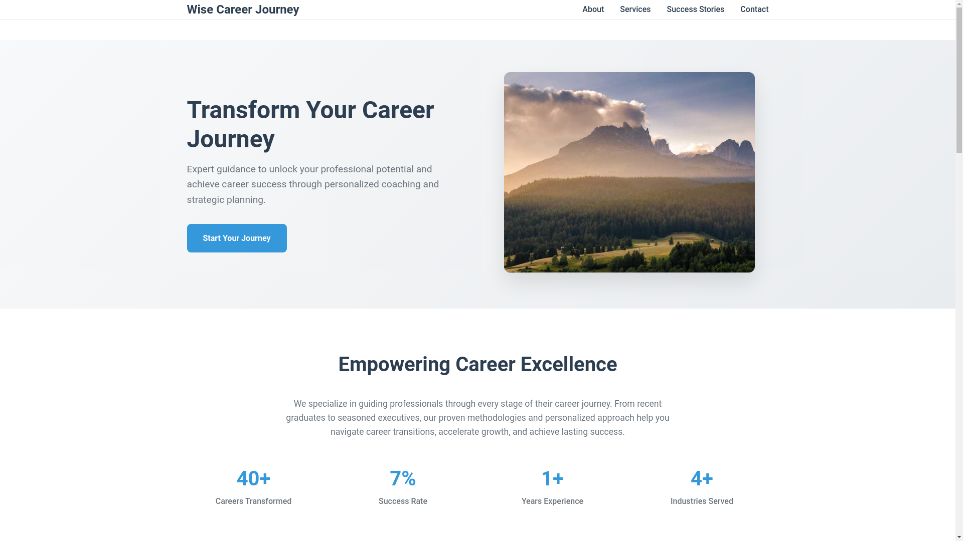 website screenshot of https://wisecareerjourney.shop/