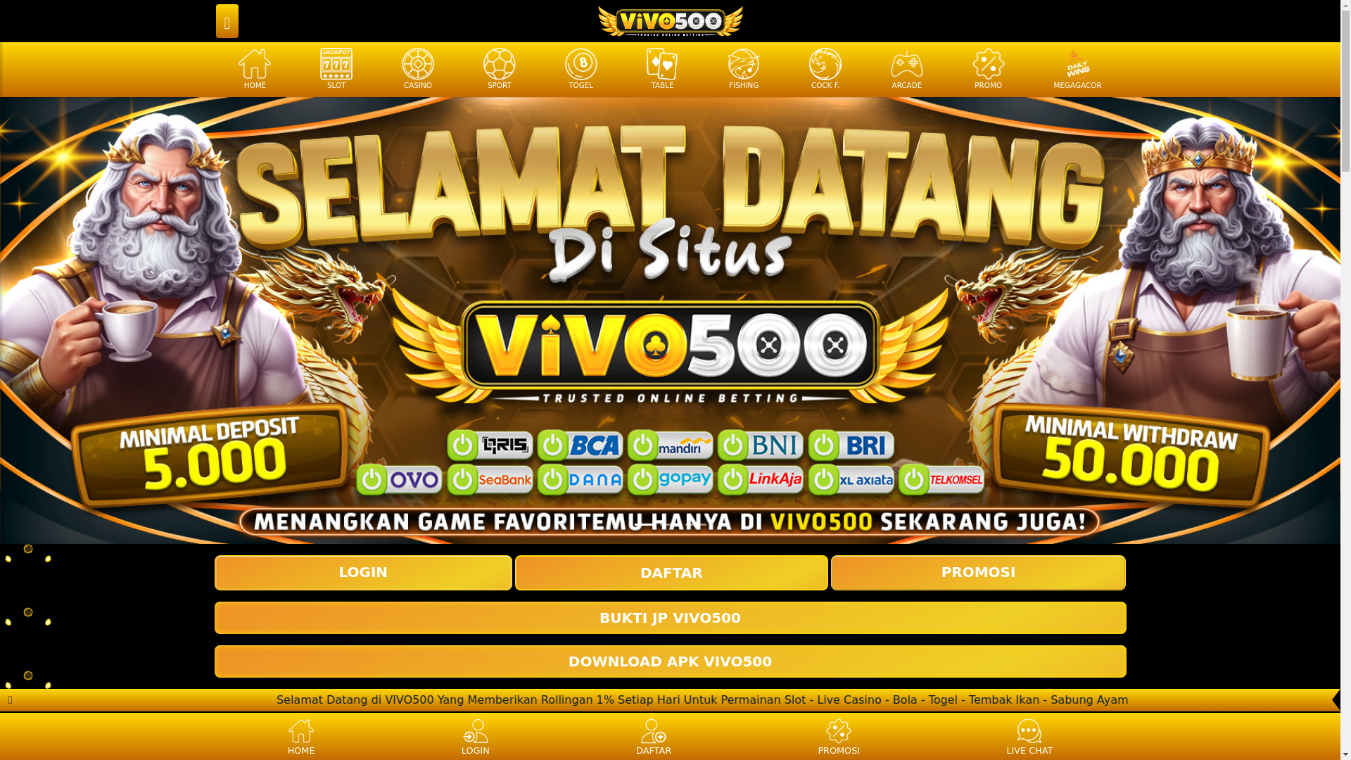website screenshot of https://vivo500link.lol/