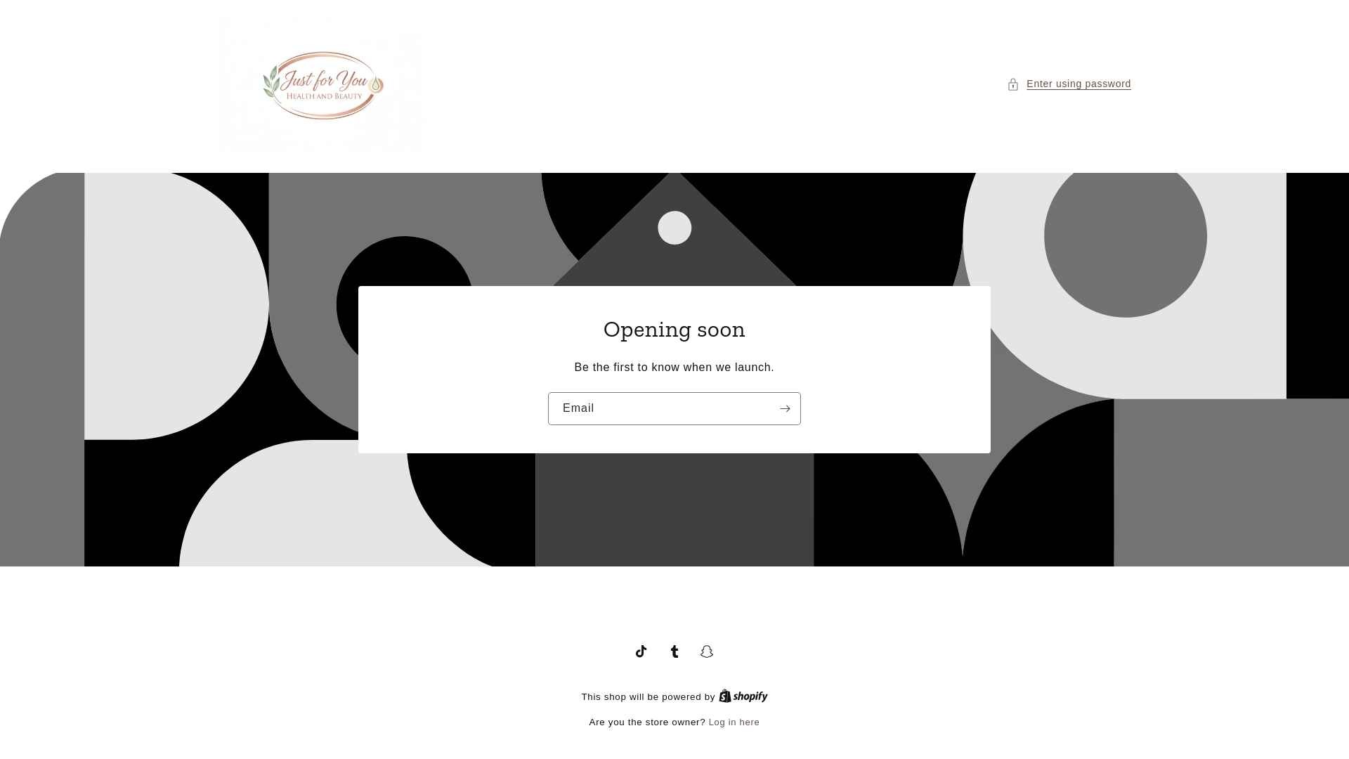 website screenshot of https://justforyouhealthandbeauty.com/