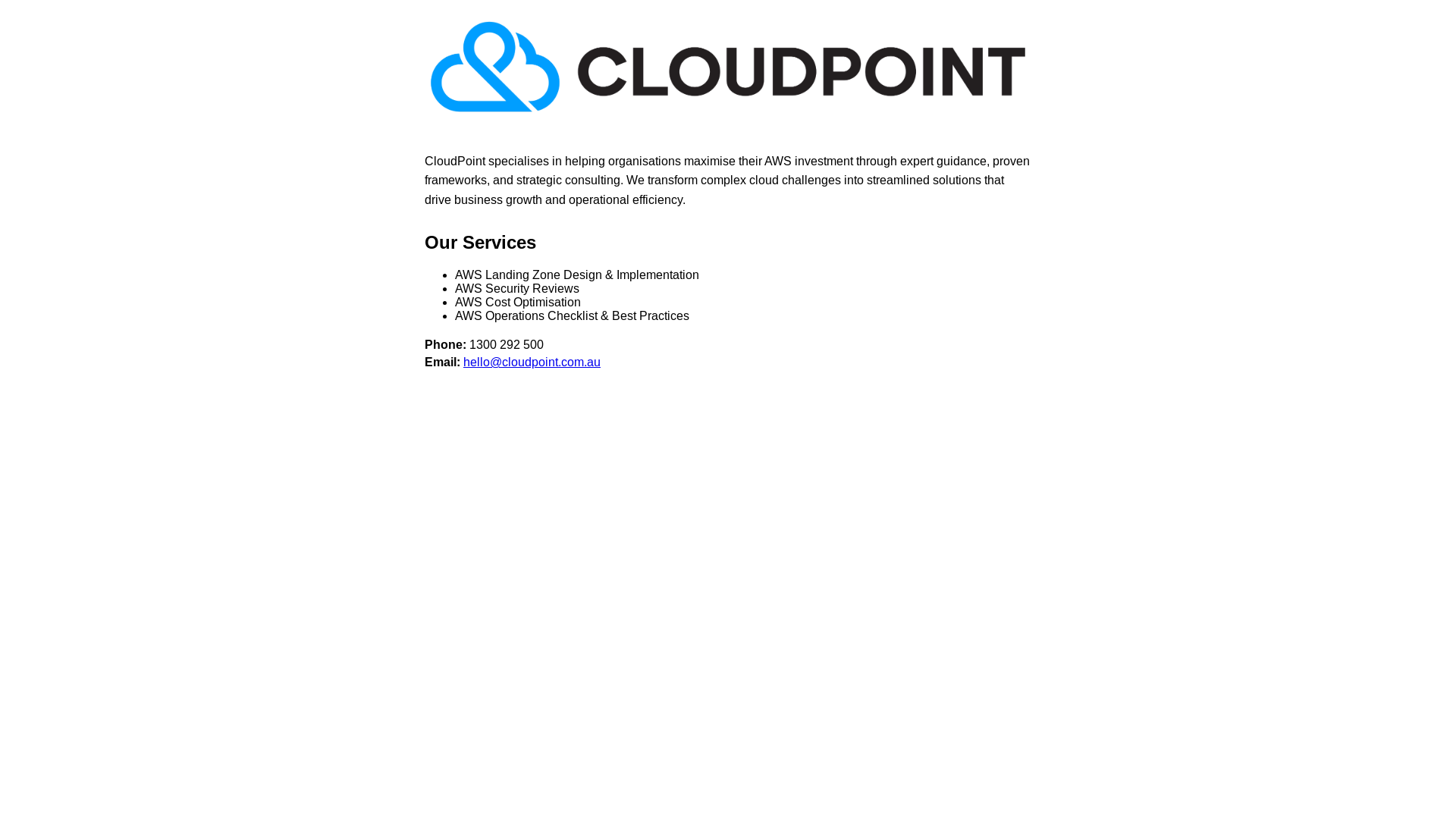 website screenshot of https://cloudpoint-landing.pages.dev/