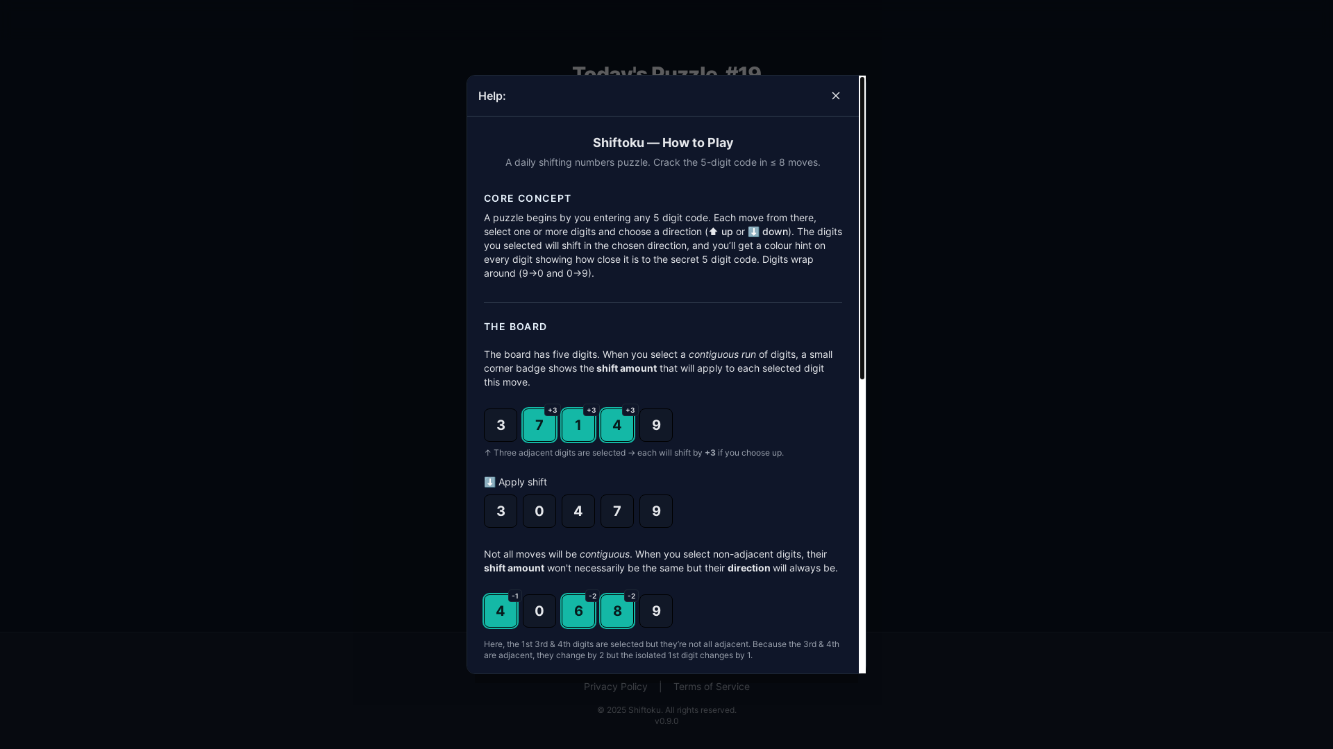 website screenshot of https://shiftoku.xyz/