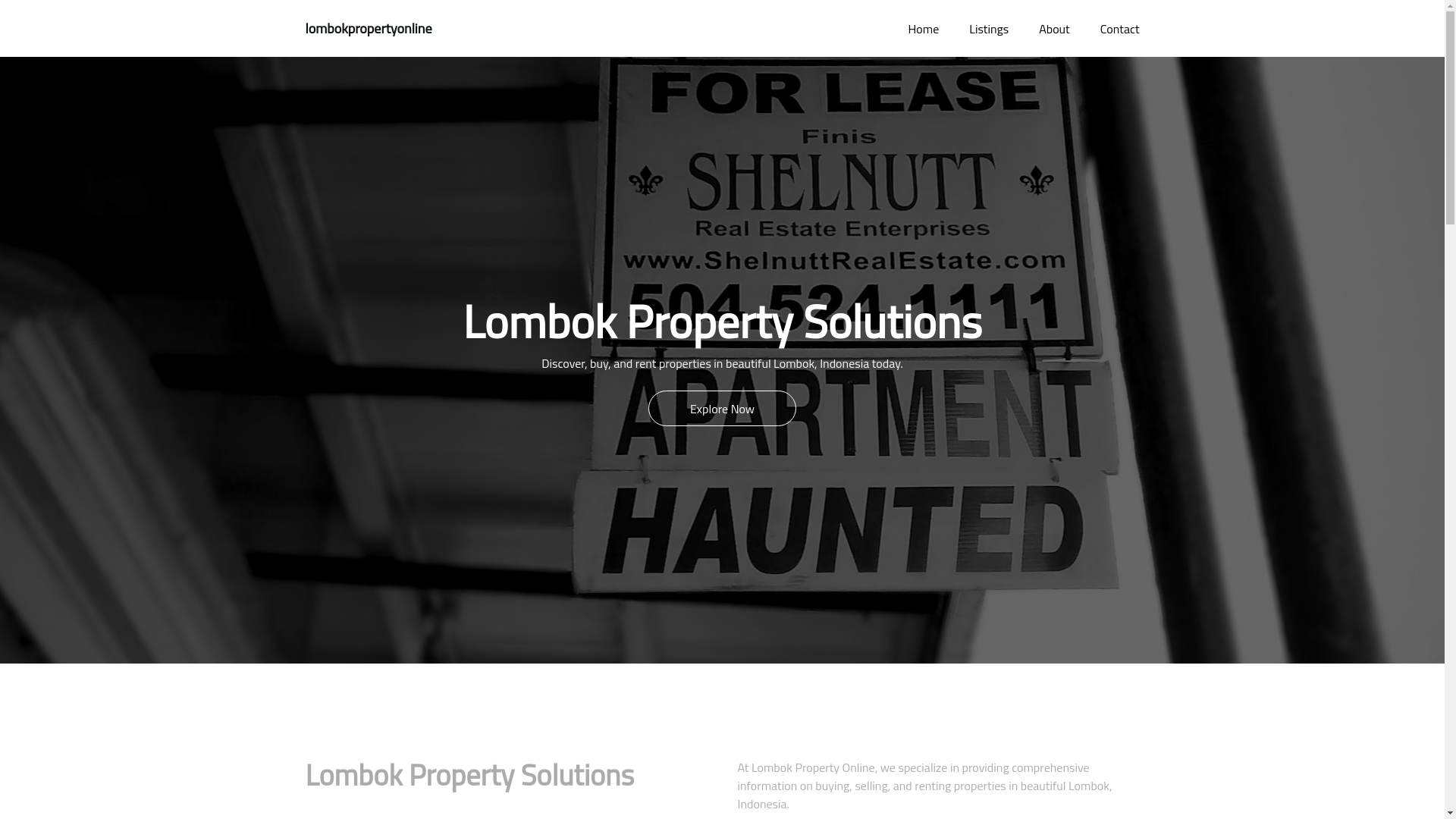 website screenshot of https://lombokproperty.online/