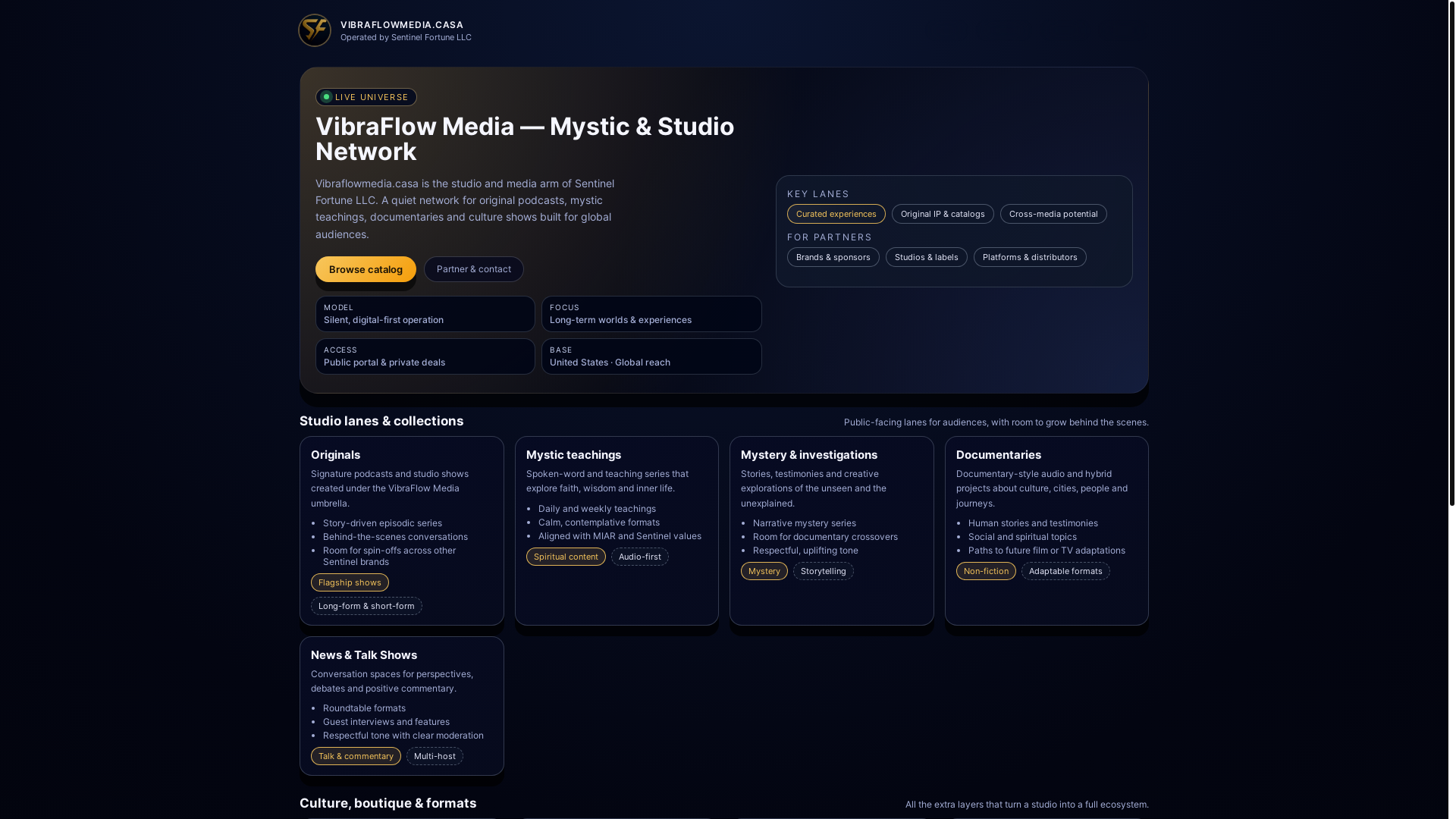 website screenshot of https://sf-vibraflowmedia-casa.pages.dev/