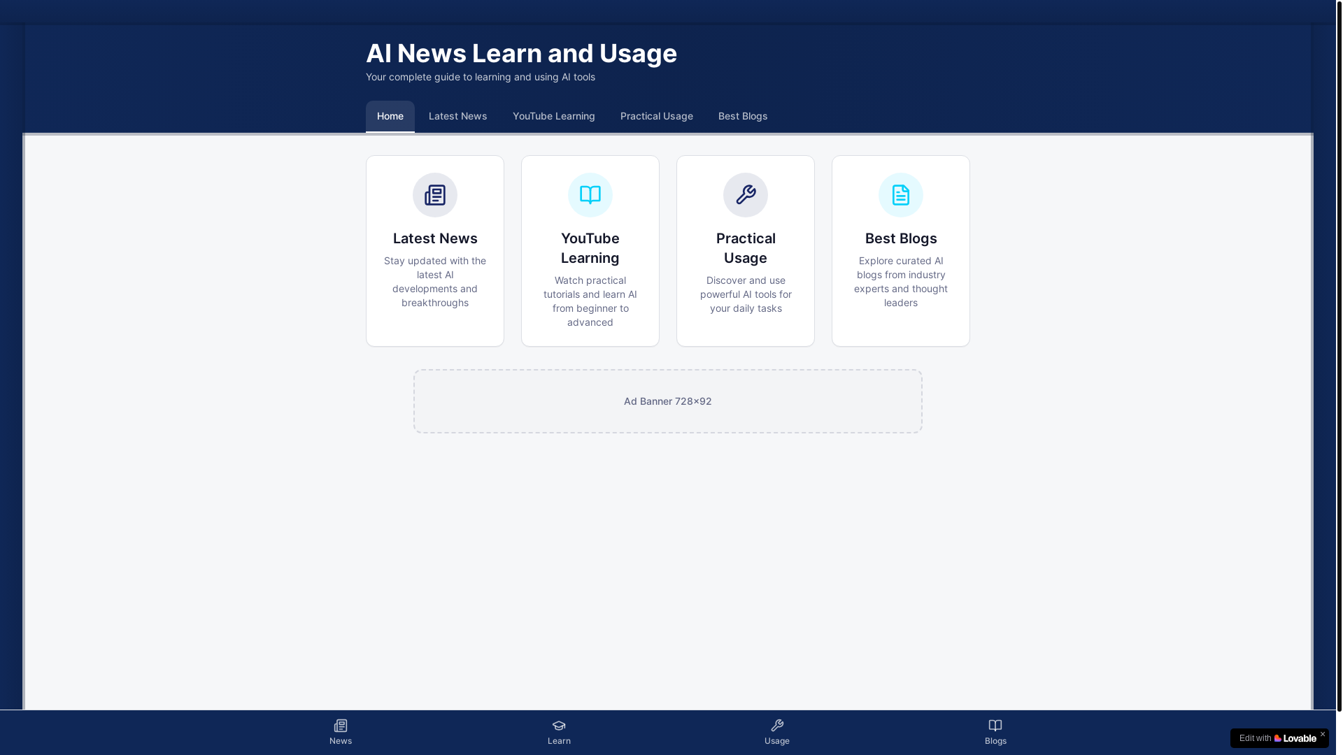 website screenshot of https://ai-news-learn.info/