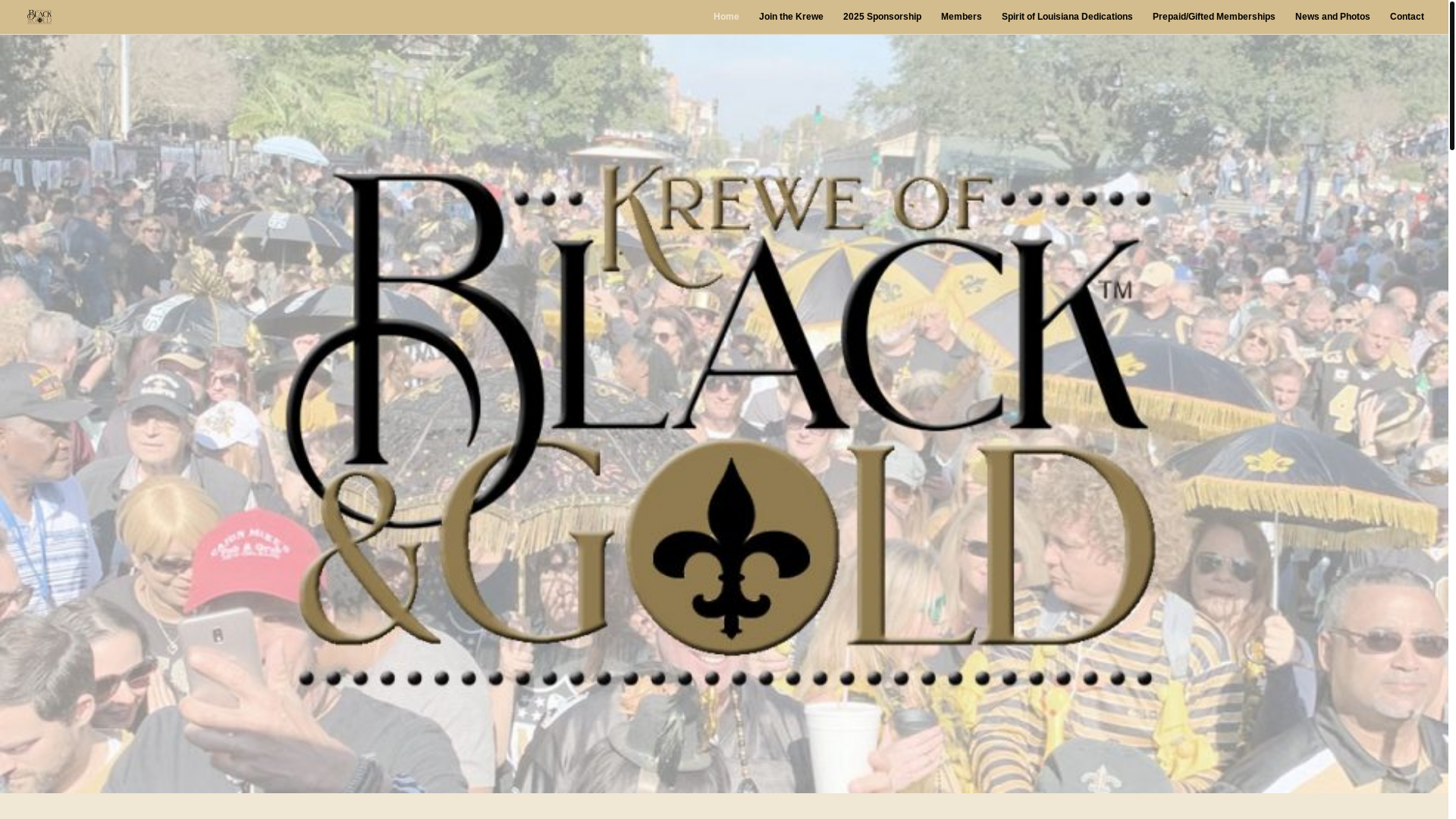 website screenshot of https://kreweofblackandgold.org/