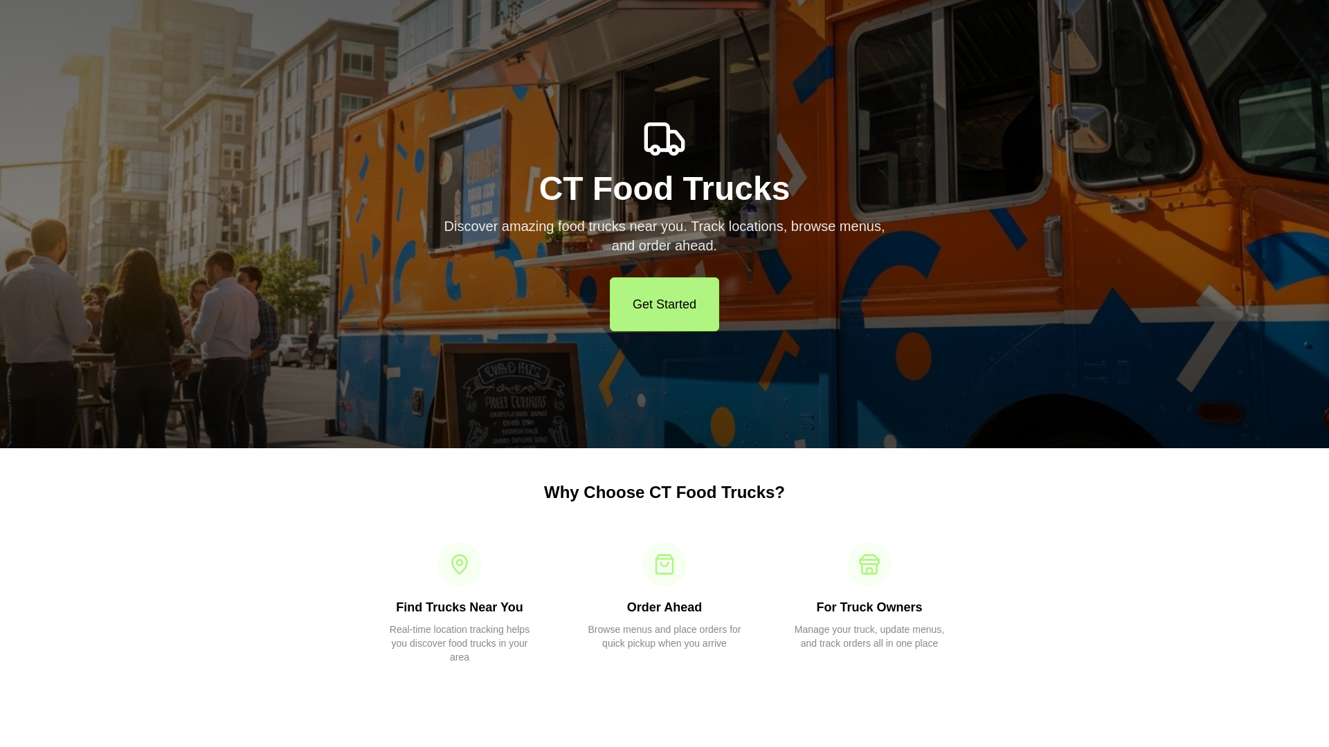 website screenshot of https://foodtruckfinderct.org/