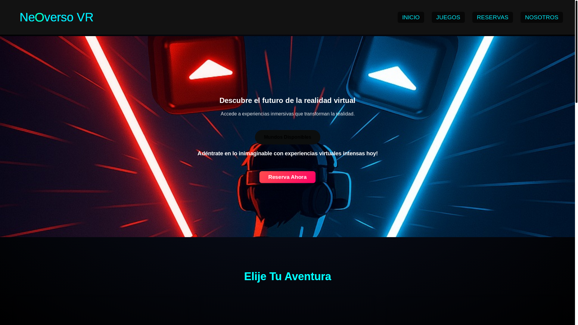 website screenshot of https://neoversovr.com/